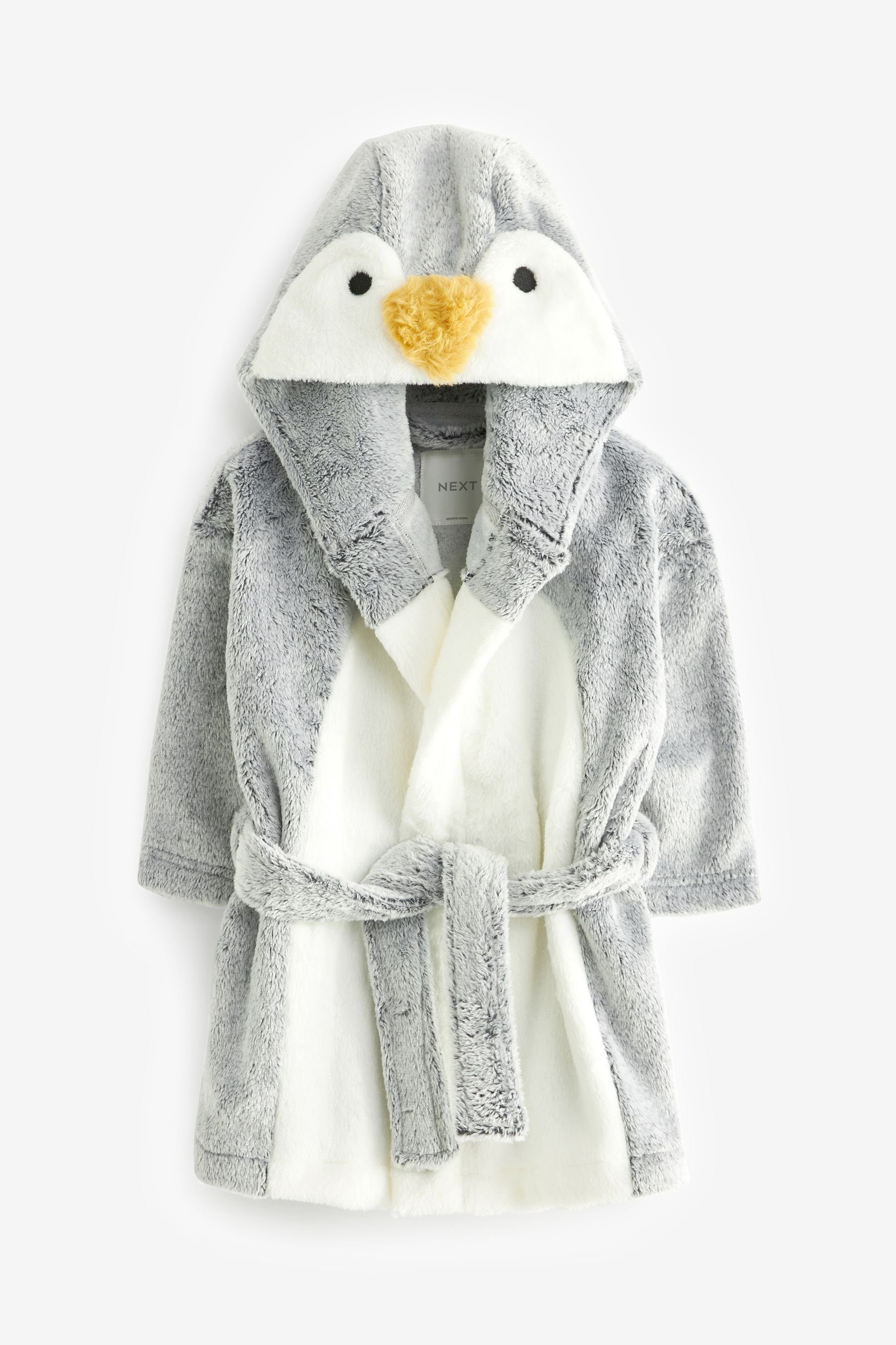 Bademantel Grey Next aus Fleece, Kinderbademantel Polyester Penguin