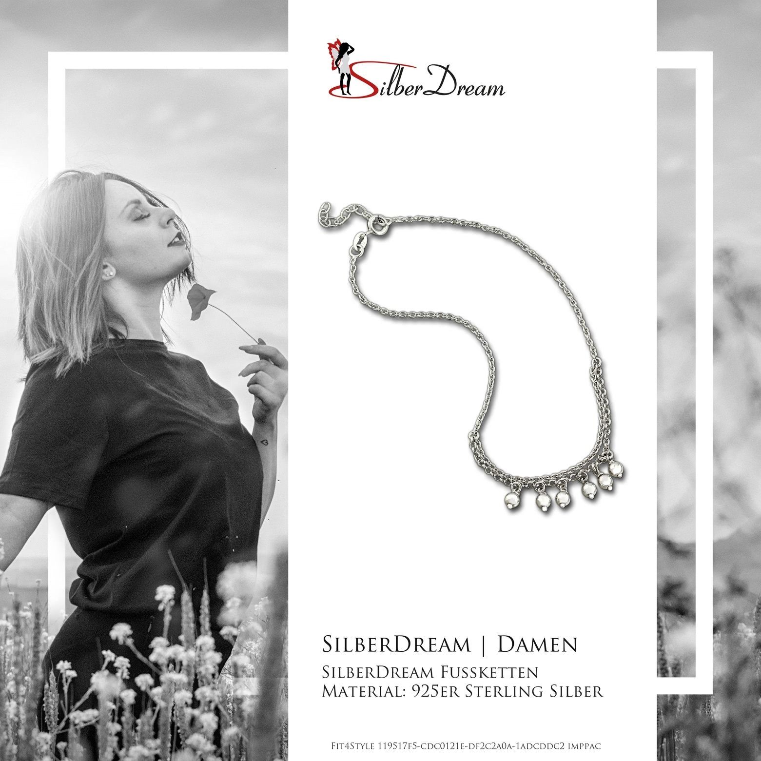 SilberDream Fußkette mit Anhänger SilberDream Damen Fußkette Dangle, Damen Fußkette Dangle aus 925 Sterling Silber, Farbe: silber – Bild 3 von 4