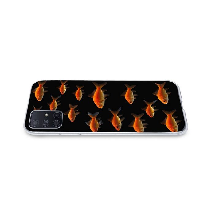 MuchoWow Handyhülle Goldfisch - Tiere - Schwarz Phone Case Handyhülle Samsung Galaxy A71 Silikon Schutzhülle CB11469