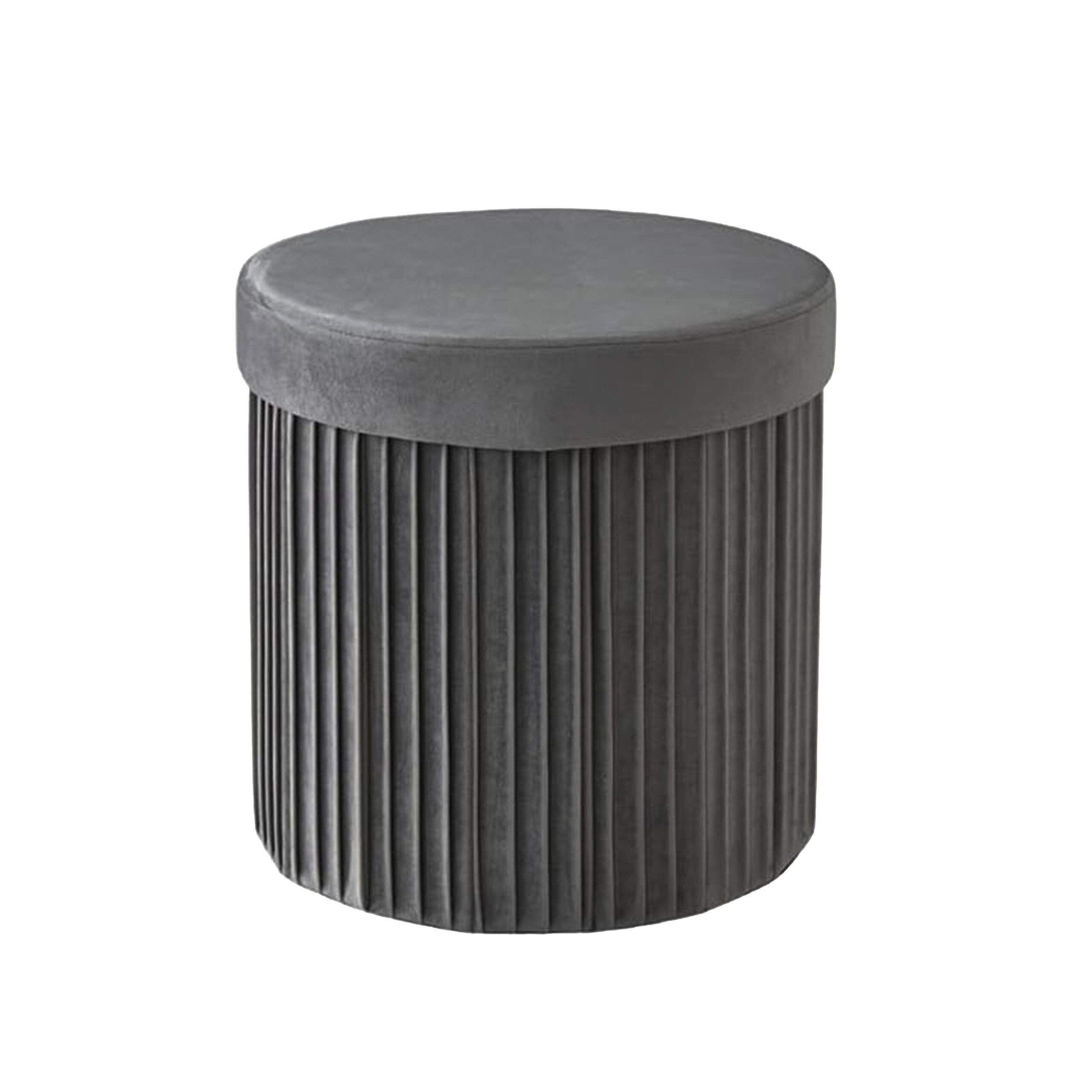relaxdays Stauraumhocker Hocker aus Samt mit Stauraum, Dunkelgrau günstig online kaufen