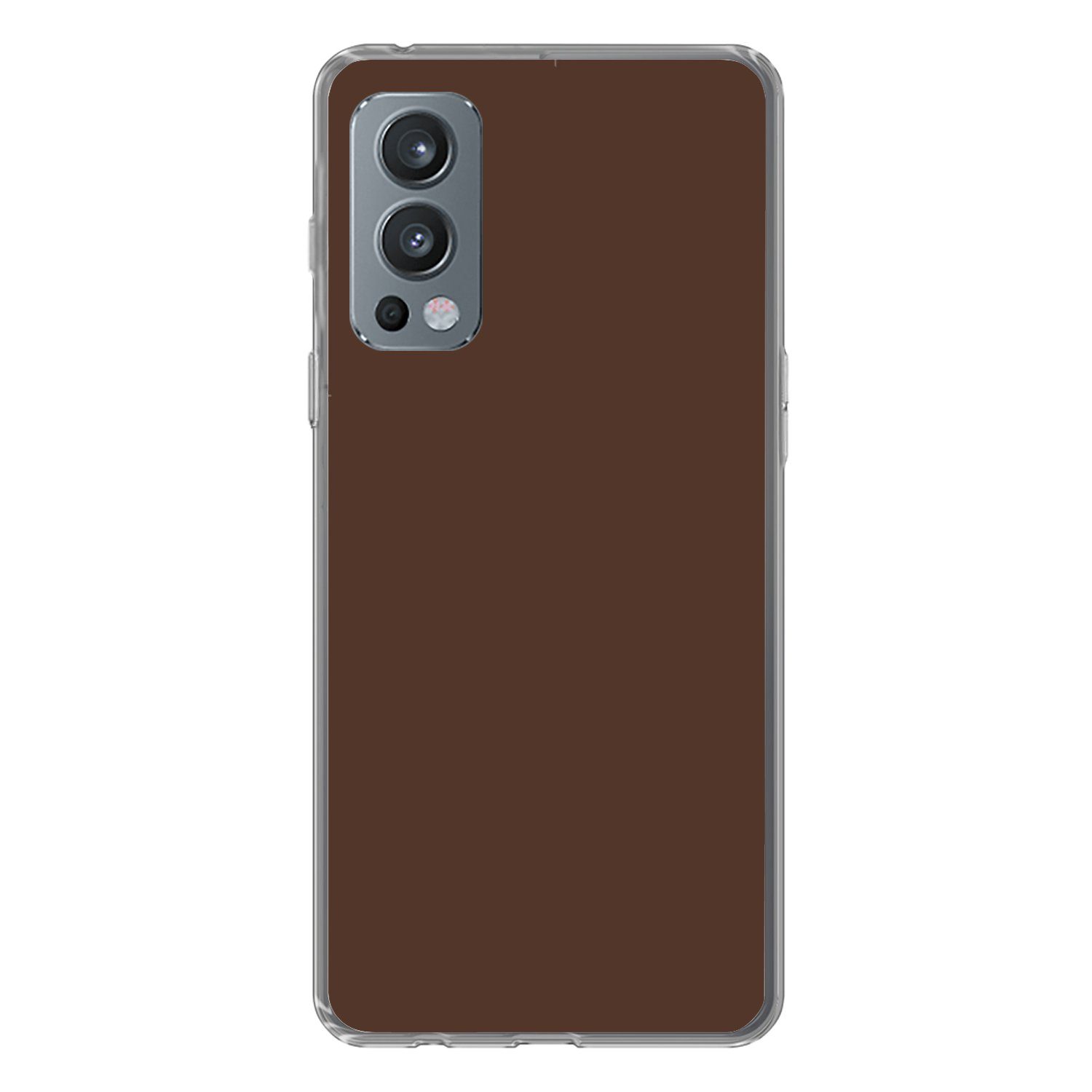 MuchoWow Handyhülle für OnePlus Nord 2 5G Braun - Dunkel - Farben, Phone Case, Silikon, Schutzhülle Dünn