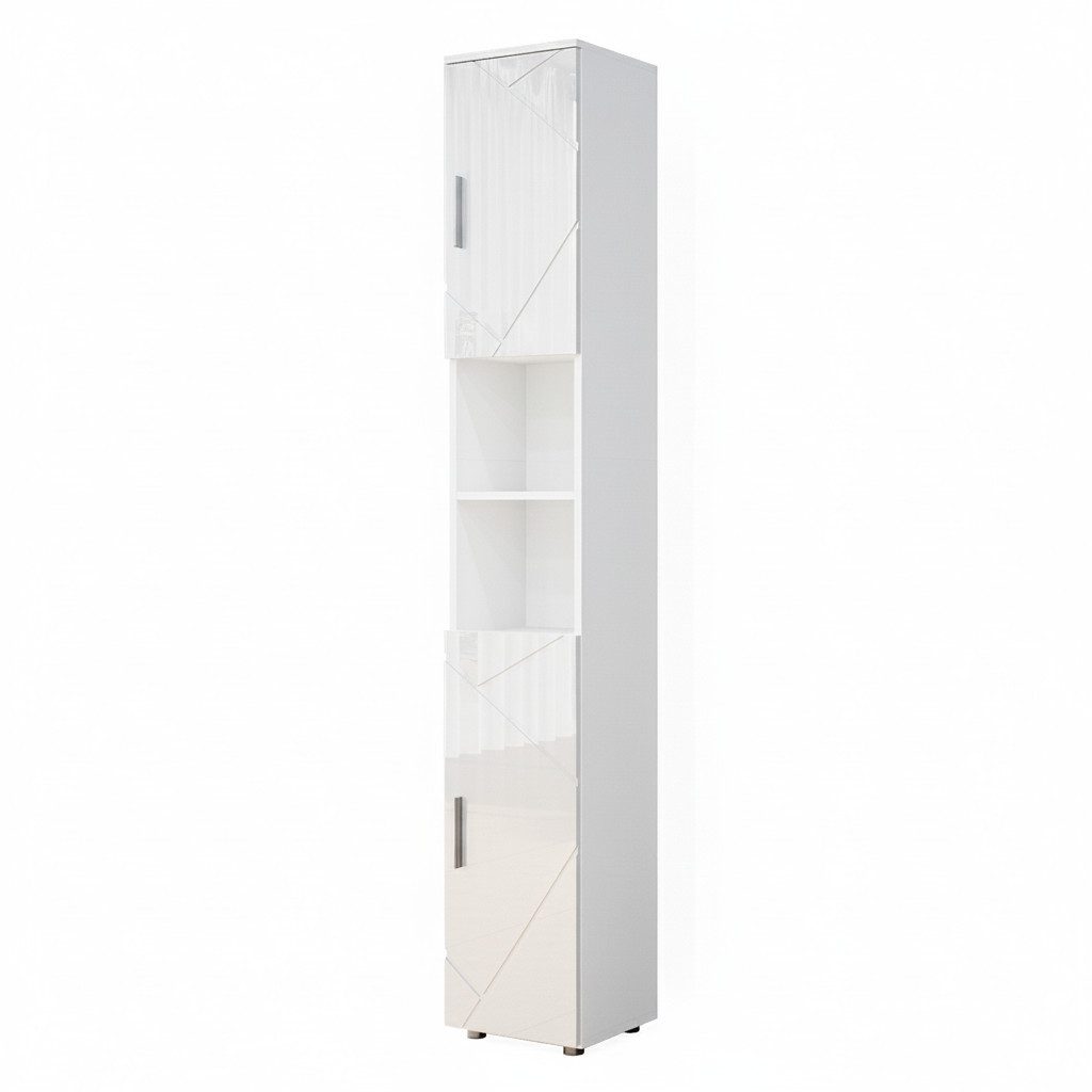 Vicco Hochschrank Irma, Weiß Hochglanz, 30 x 192 cm