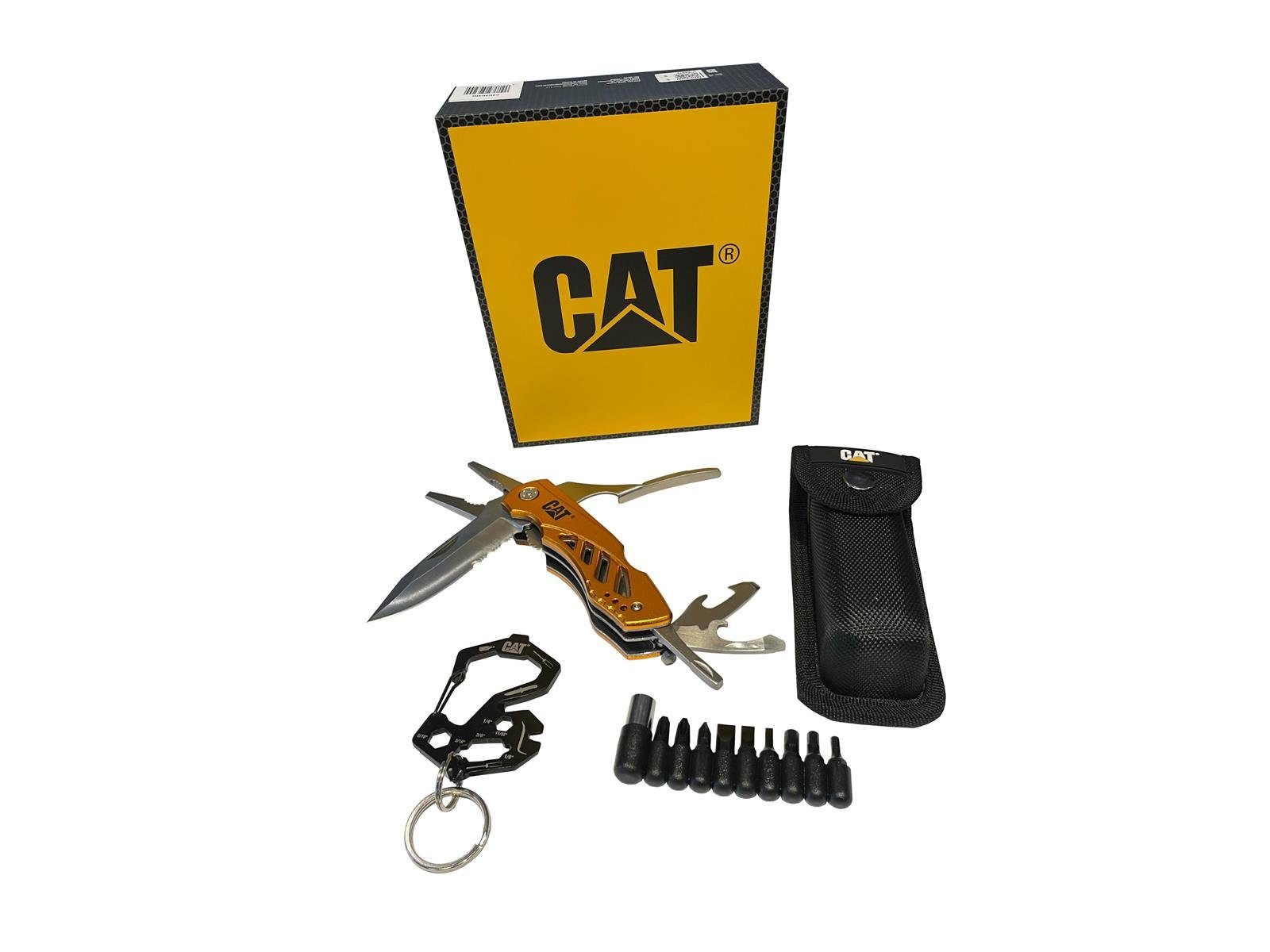 CATERPILLAR Taschenmesser CAT Set Gürteltasche 2er 11 in Aufbewahrungstasche (Set), Multitool Bit und BOX Set und, mit mit Pocket-Tool, mit 1 inkl. Multitool