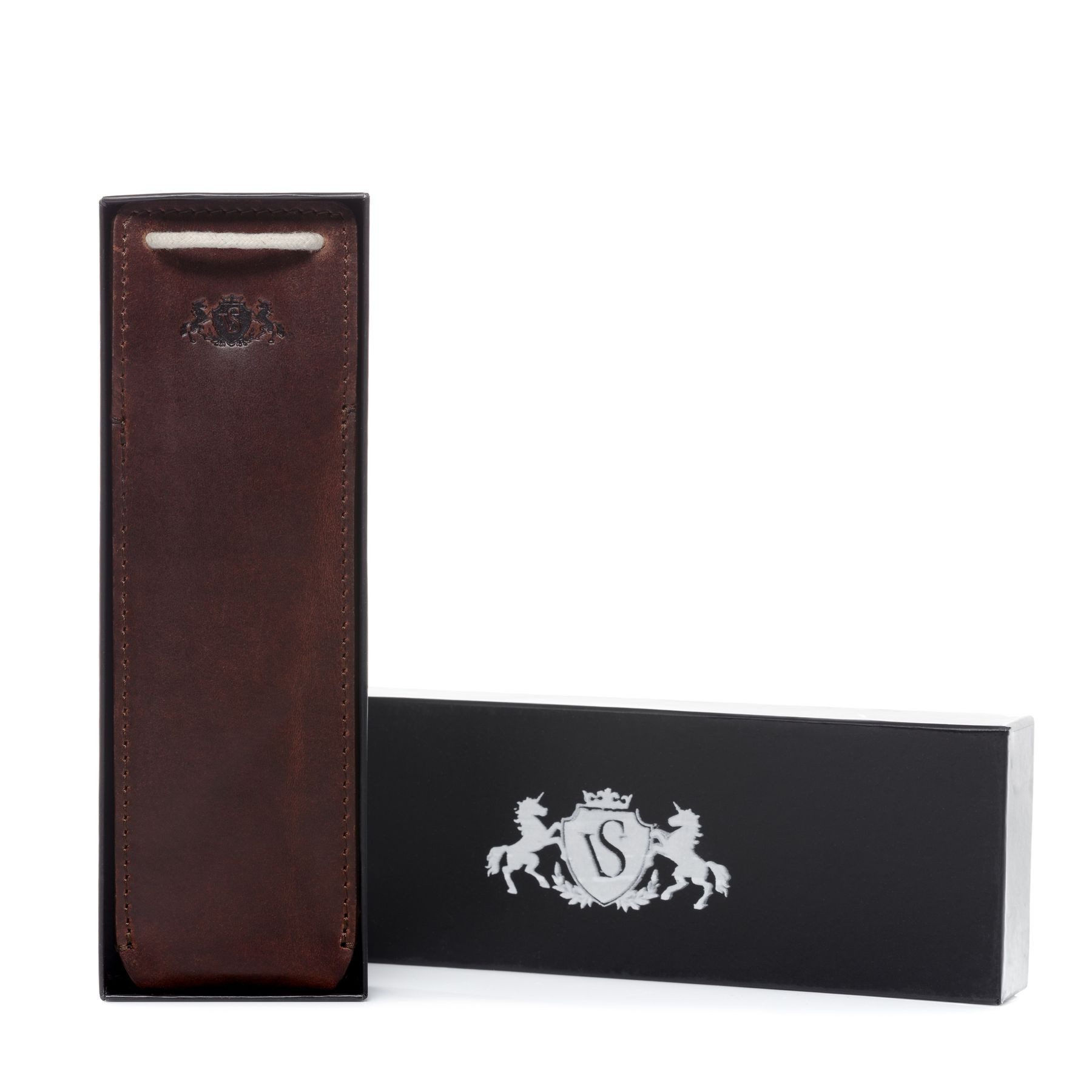 SID & VAIN Businesstasche echt Leder Stifte Etui Ledertasche braun BIG TONY, Etui, Schlampermäppchen, Federmappe groß echt Leder Unisex braun