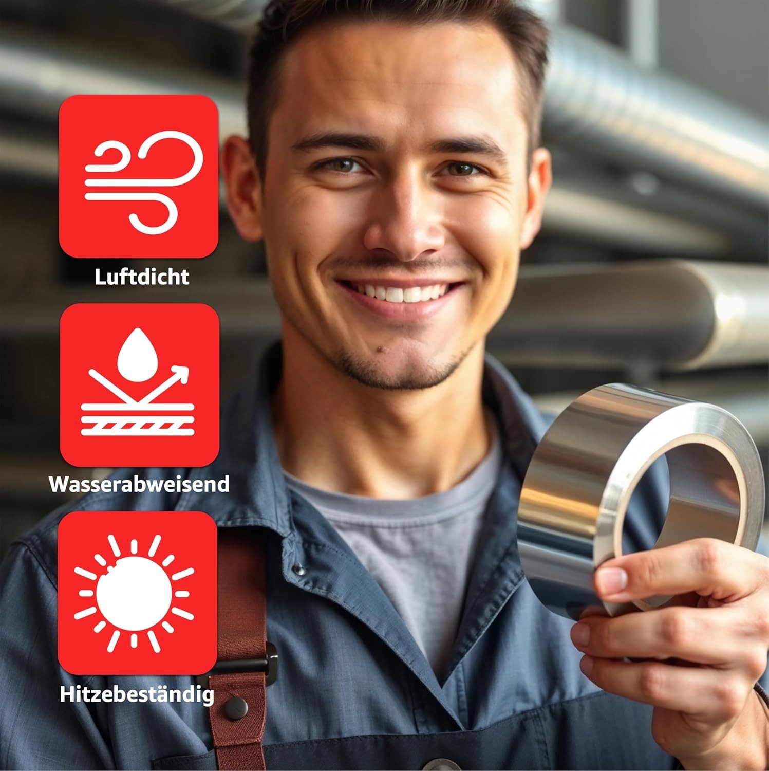 toolmate® Klebeband 2x 25 Meter Aluminium Klebeband - Dichtband Hitzebestän günstig online kaufen