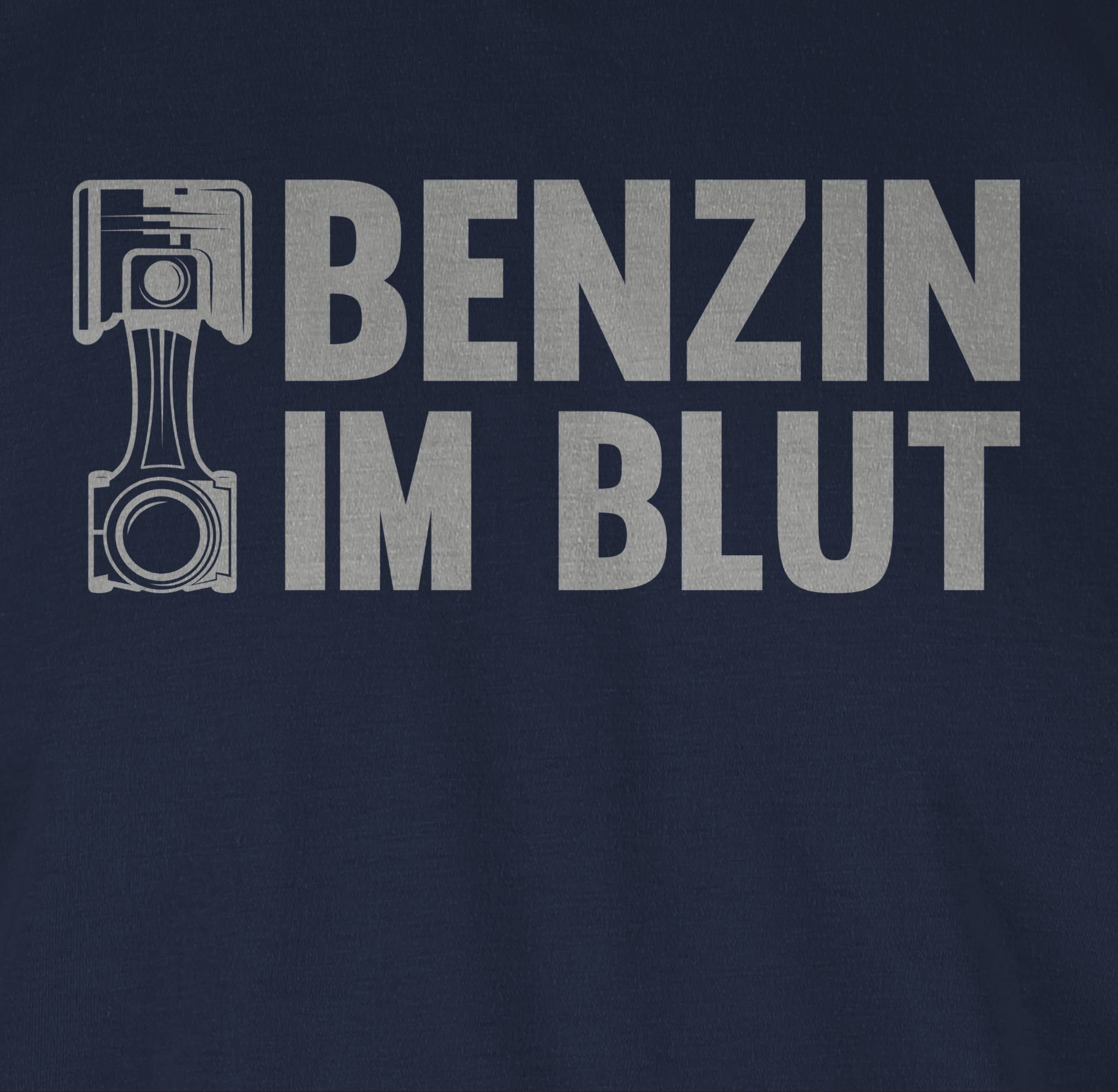 01 T-Shirt Benzin Auto - Navy Blut Blau Shirtracer im Zylinder