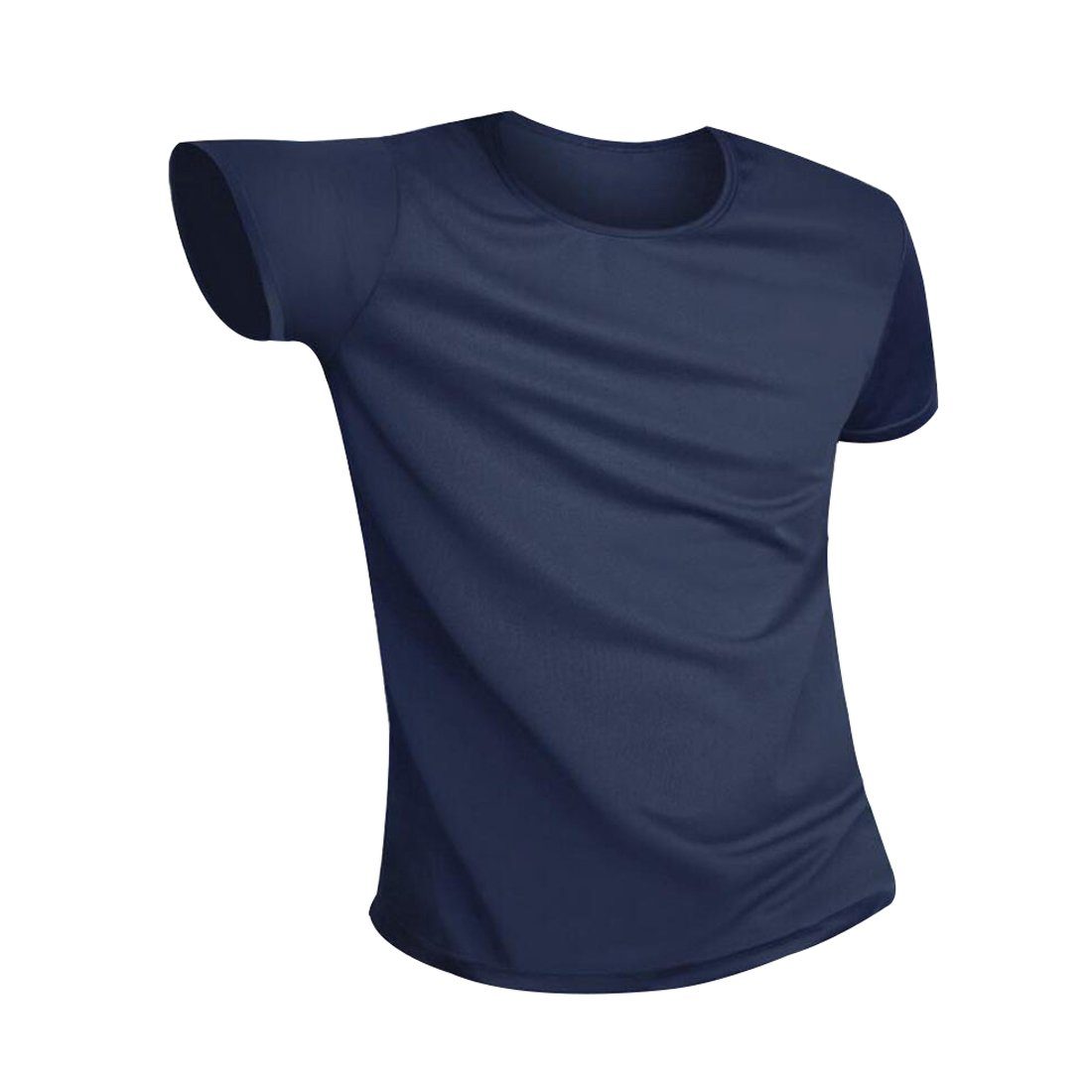 DEBAIJIA Kurzarmshirt Antifouling T-Shirt Rundhalsausschnitt Wasserdichtes Kurzarm Dunkelblau