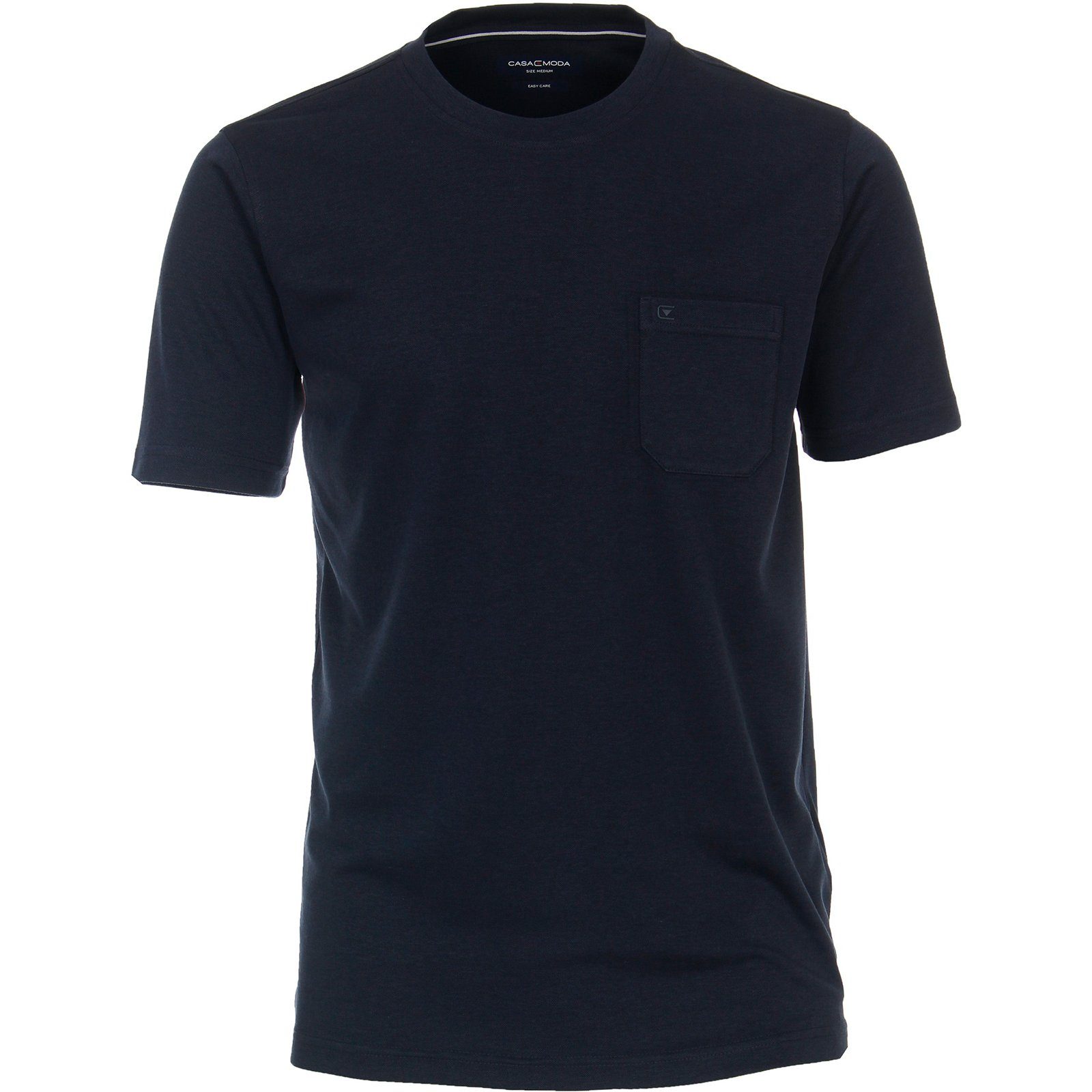 Größen T-Shirt CASAMODA dunkelblau Große "easy Langarm-Poloshirt Herren care" CasaModa