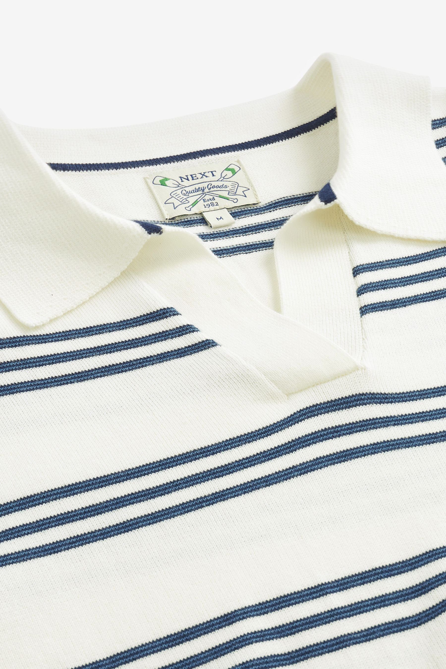 Strick-Polohemd Poloshirt Gestreiftes (1-tlg) Next