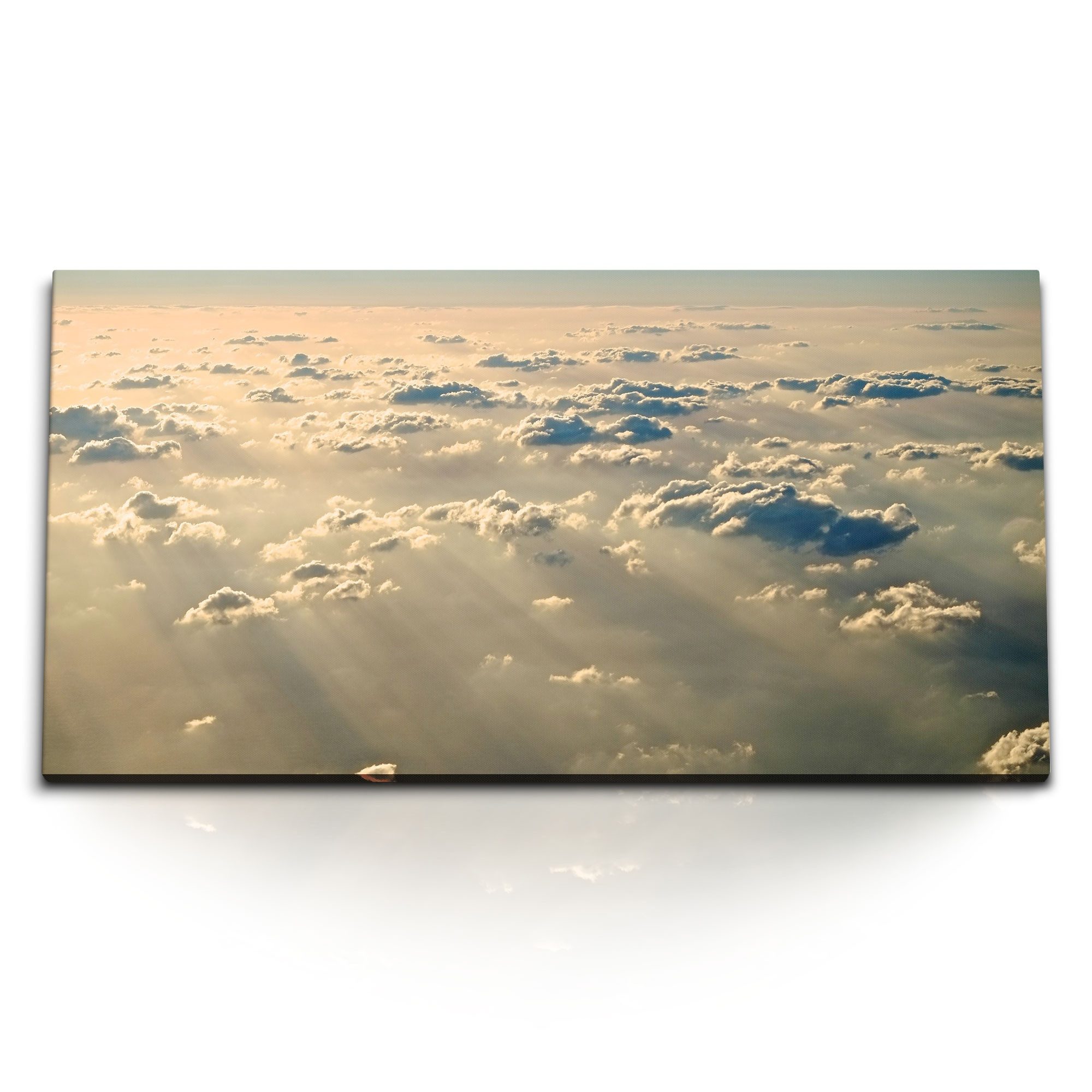 Sinus Art Leinwandbild Kunstdruck Bilder 120x60cm Über den Wolken Himmel Himmelreich Sonnenst, (1 St)