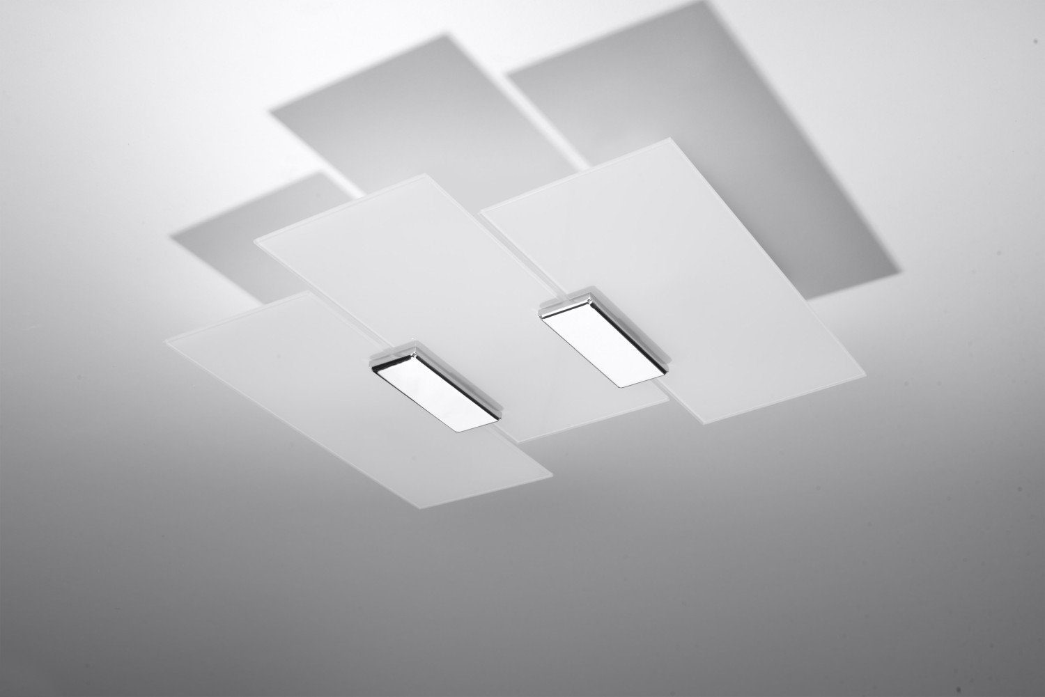 Licht-Erlebnisse Deckenleuchte VERONICA, ohne Leuchtmittel, Deckenlampe Weiß Chrom Glas 3-flmg stylisch Design Flur Wohnzimmer