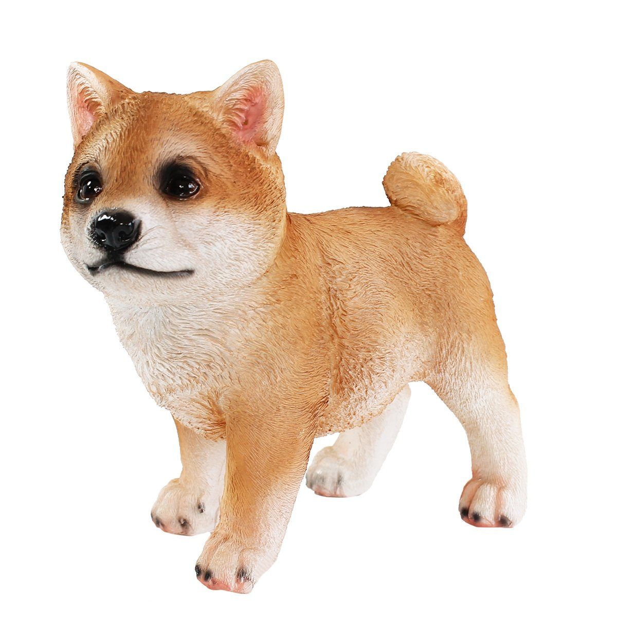 colourliving Tierfigur Hunde Figur Shiba Inu stehend Hund Tierfigur  Hundefigur, handbemalt, wetterfest, lebensecht wirkend