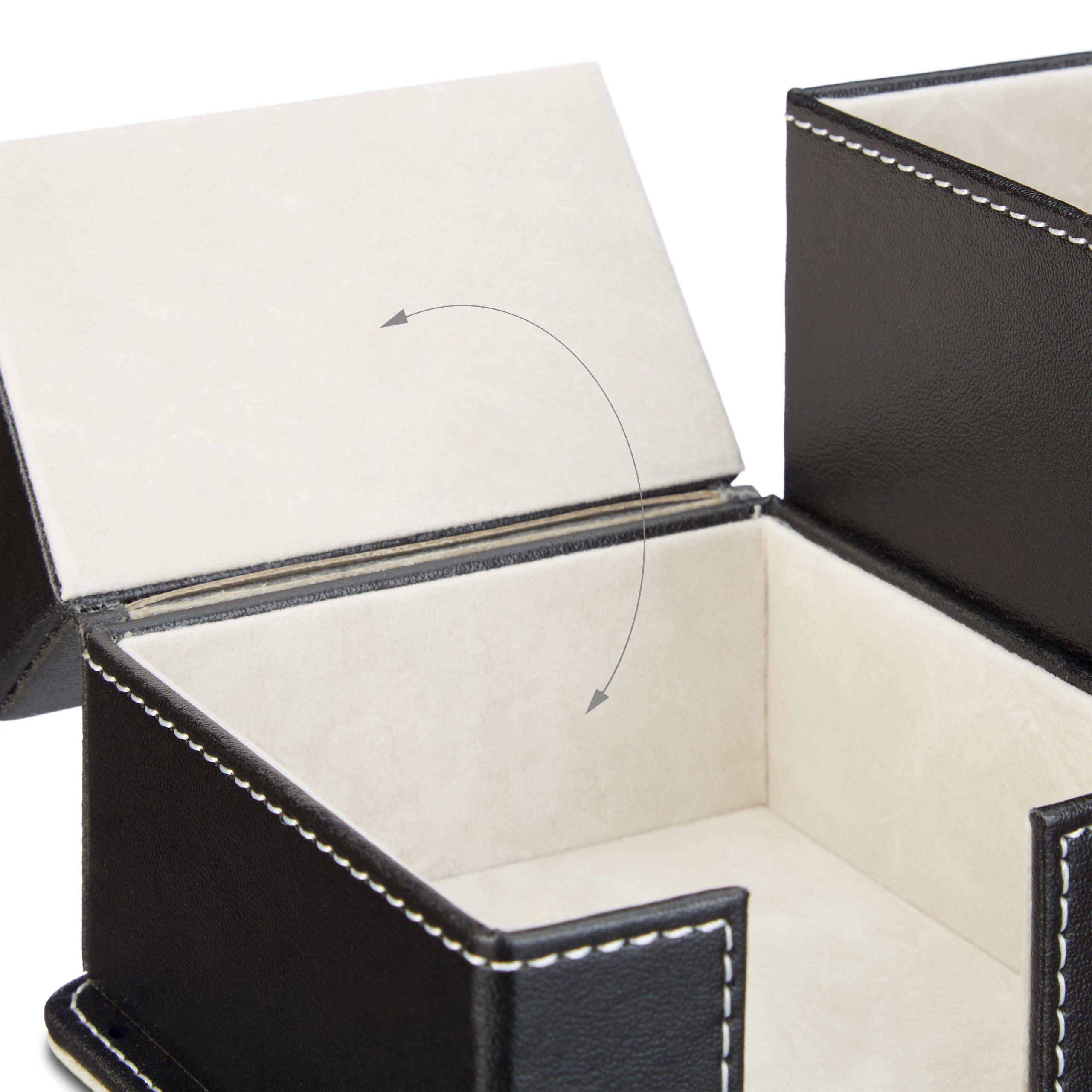 relaxdays Organizer Stiftehalter Kunstleder in Schwarz (1 St) – Bild 5 von 5