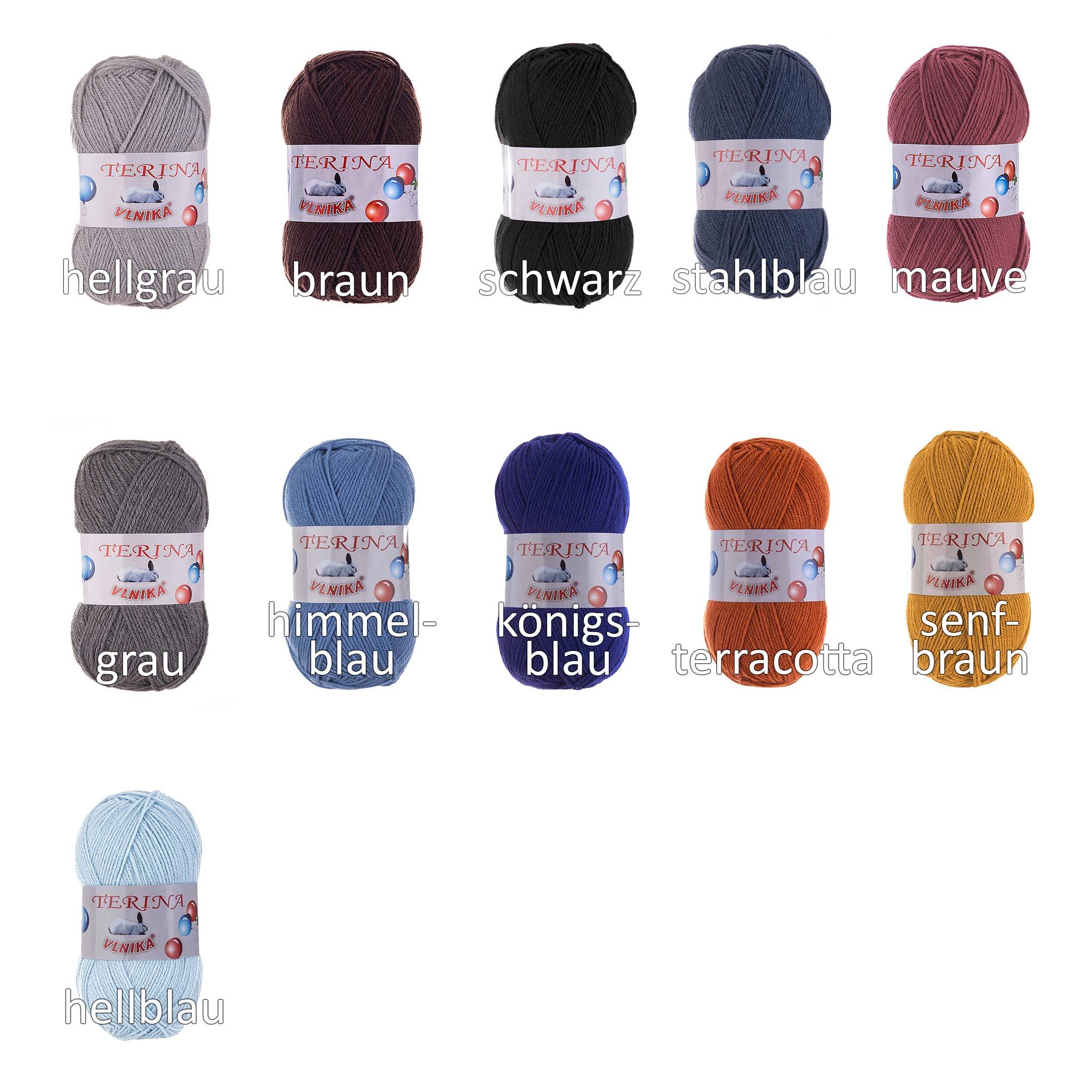 Kartopu 5 x 100g Terina Acrylgarn Klassikgarn Strickgarn Häkeln Schulgarn Häkelwolle, 300 m (Sparpaket mit 5 Knäulen, 5-St), mausgrau