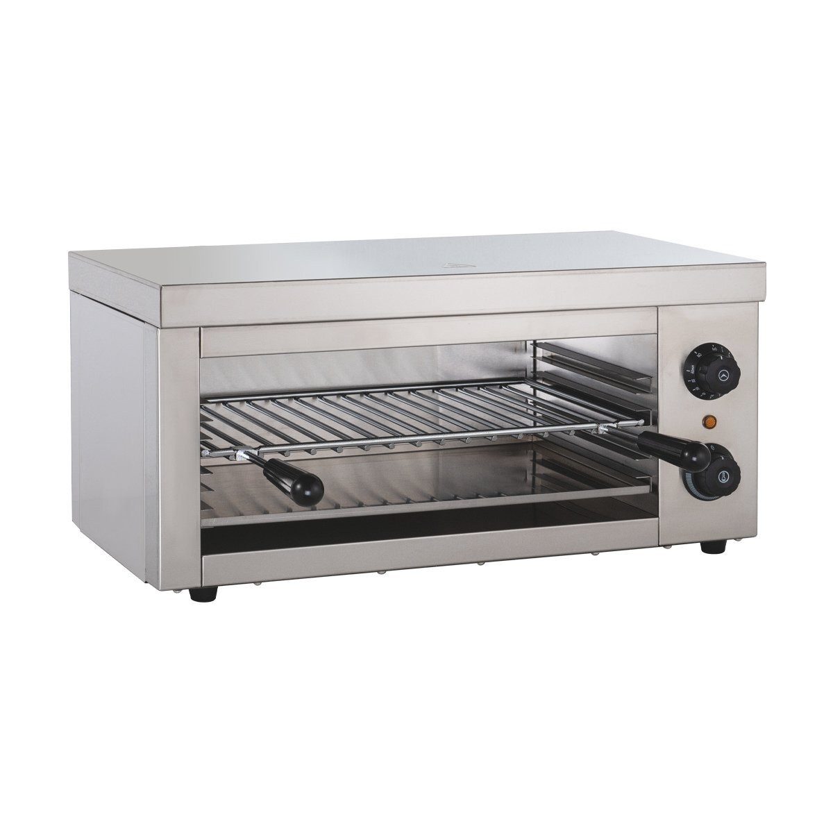 GastroHero Warmhalteplatte Elektro Salamander ECO 610 2 kW Edelstahl Grill, Höhenverstellbare Heizelemente, zwei separate Heizzonen