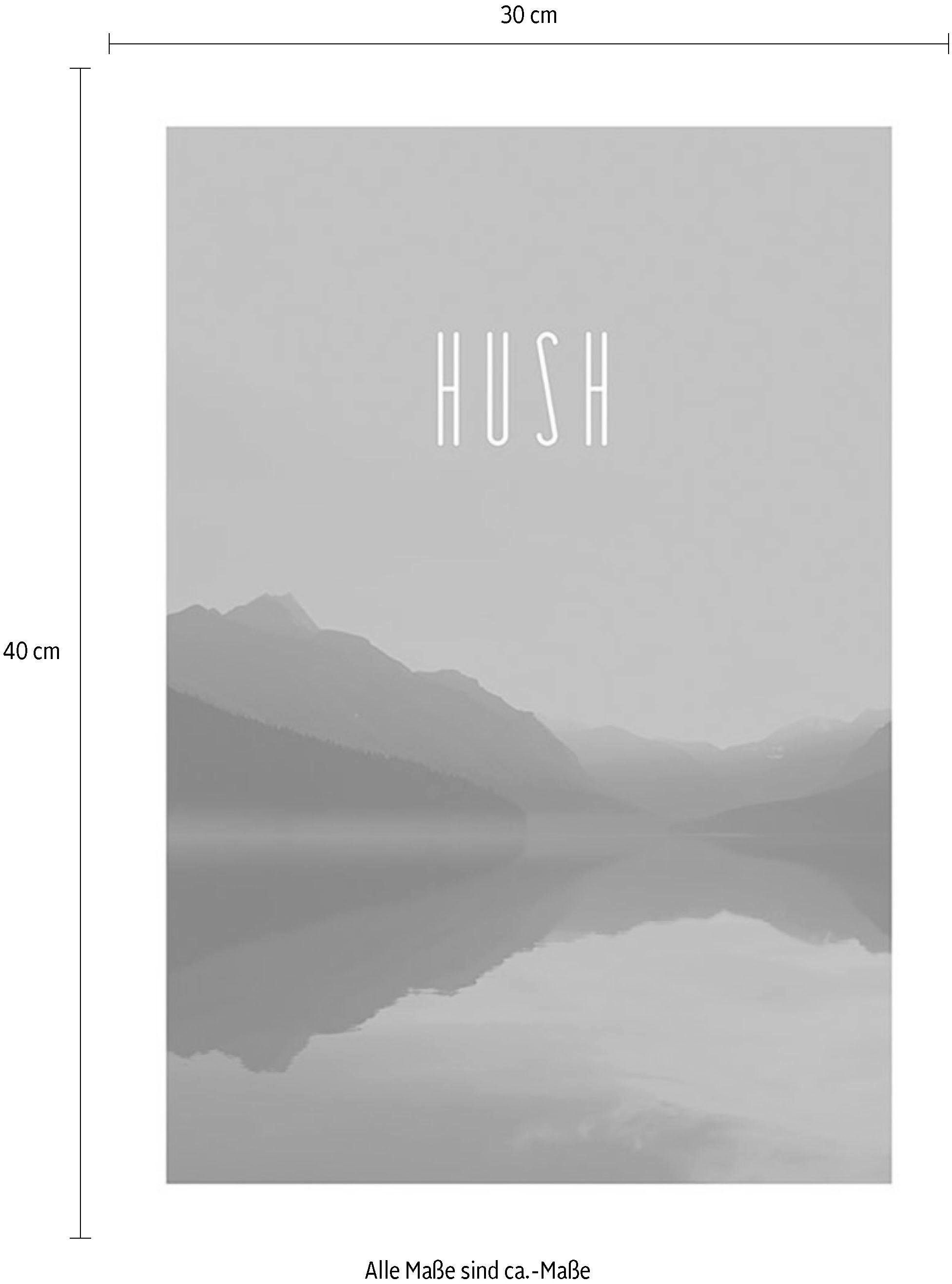 Poster Hush (1 Wohnzimmer Komar Natur Blue, St), Kinderzimmer, Word Lake Schlafzimmer,