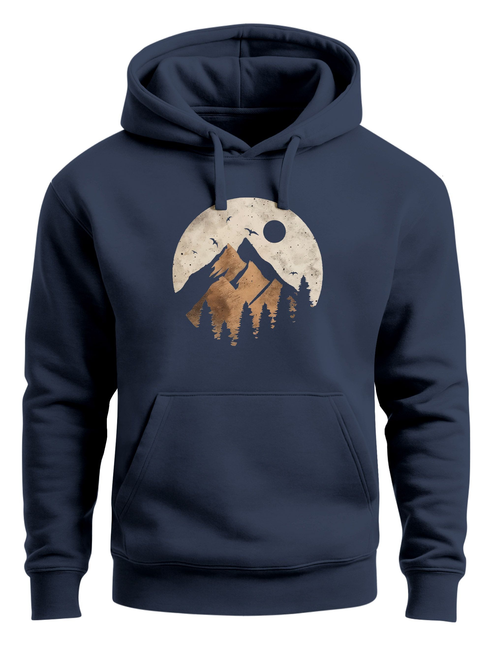 Hoodie Hoodie Herren Print Aufdruck Motiv Outdoor Mountain Kapuzen-Pullover
