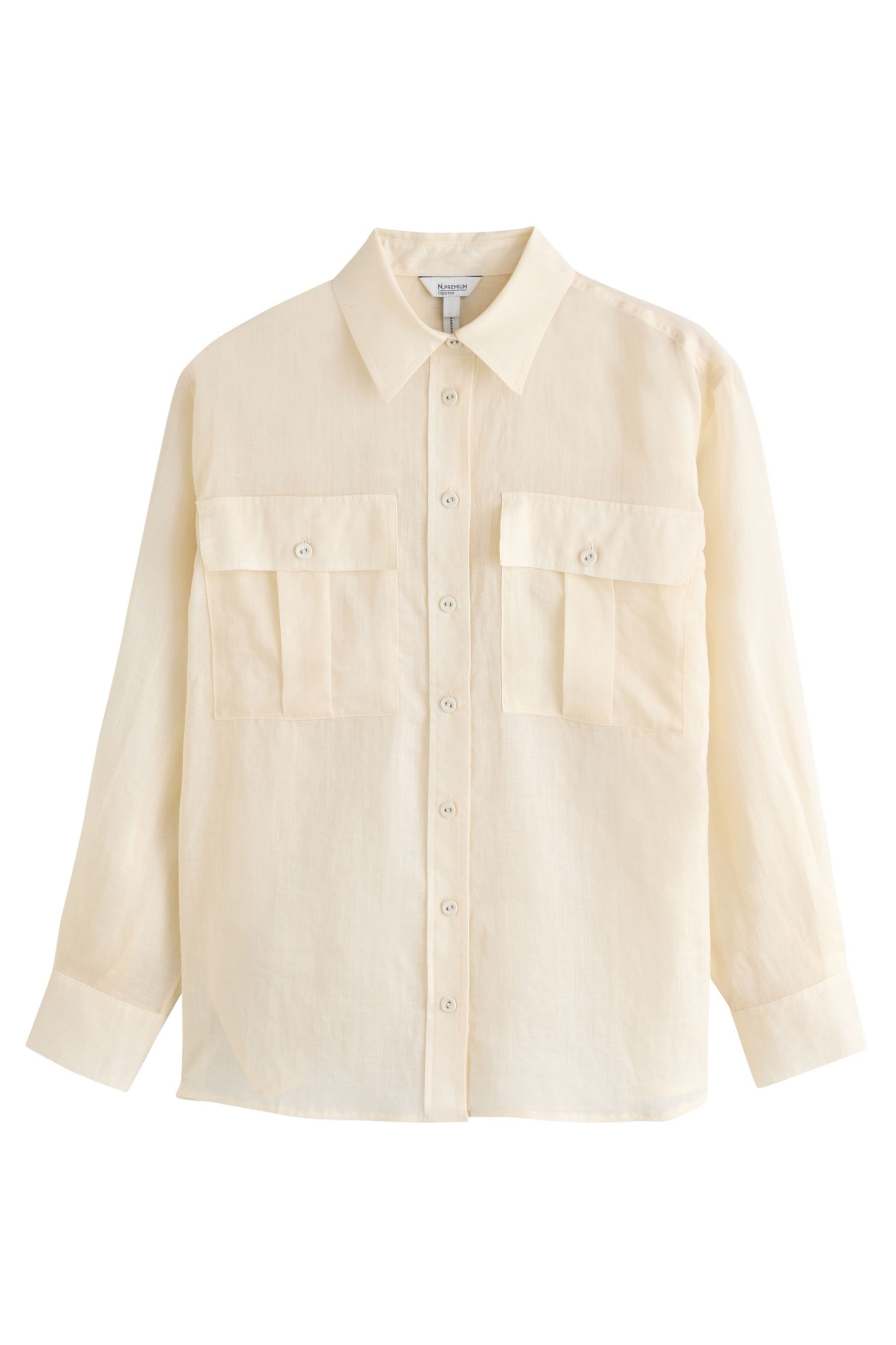 Next Hemdbluse Langärmeliges, transparentes Utility-Hemd (1-tlg)