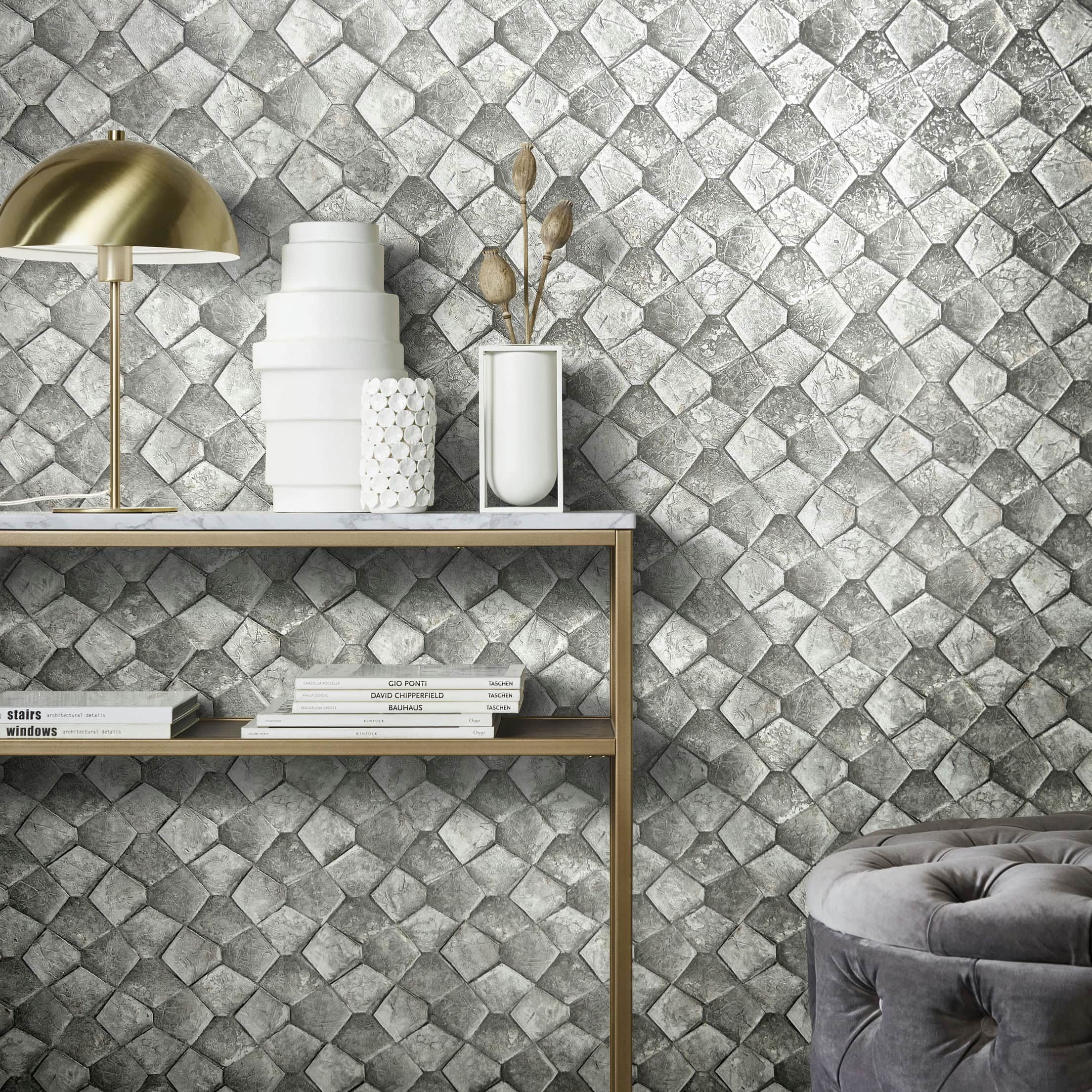 Marburg Vliestapete Tapete Pentagraphic Wallpaper, 3D-Optik, moderne Vliestapete für Wohnzimmer Schlafzimmer Küche