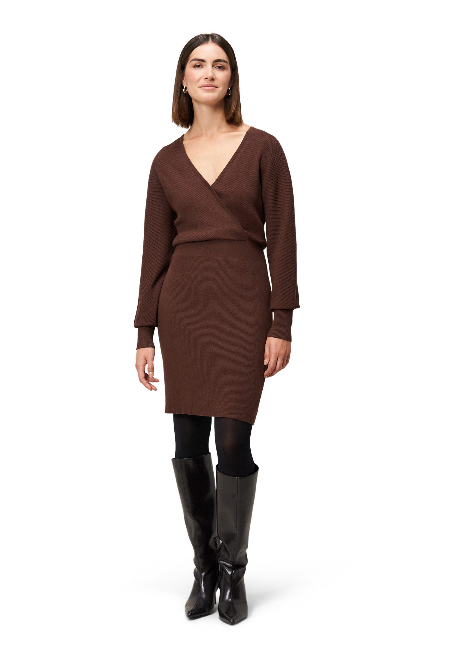 Zero Strickkleid Damen mit Wickeloptik Wickeldesign