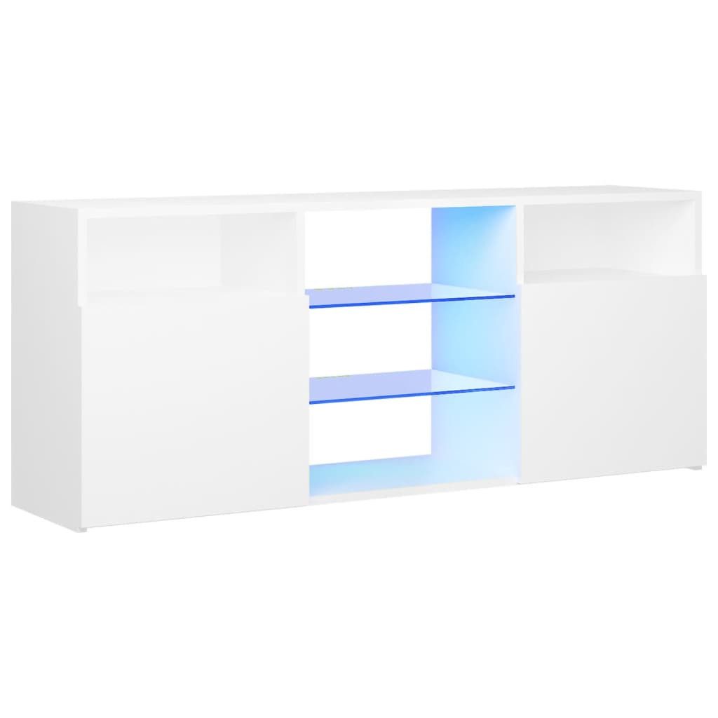 vidaXL TV-Schrank TV-Schrank mit LED-Leuchten Weiß 120x30x50 cm (1-St)