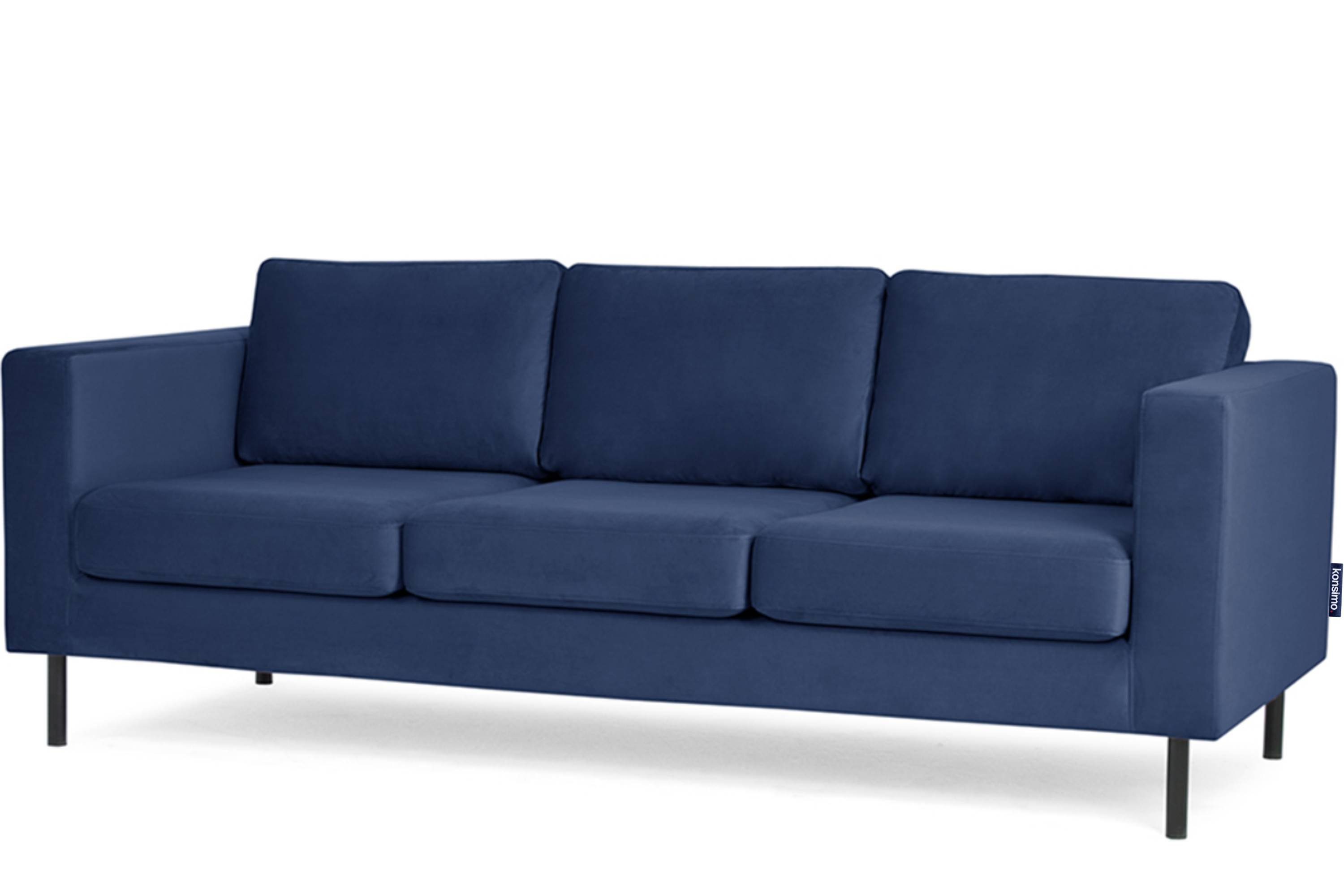 | 3 TOZZI hohe Konsimo | universelles Personen, Sofa marineblau 3-Sitzer Beine, Design marineblau marineblau
