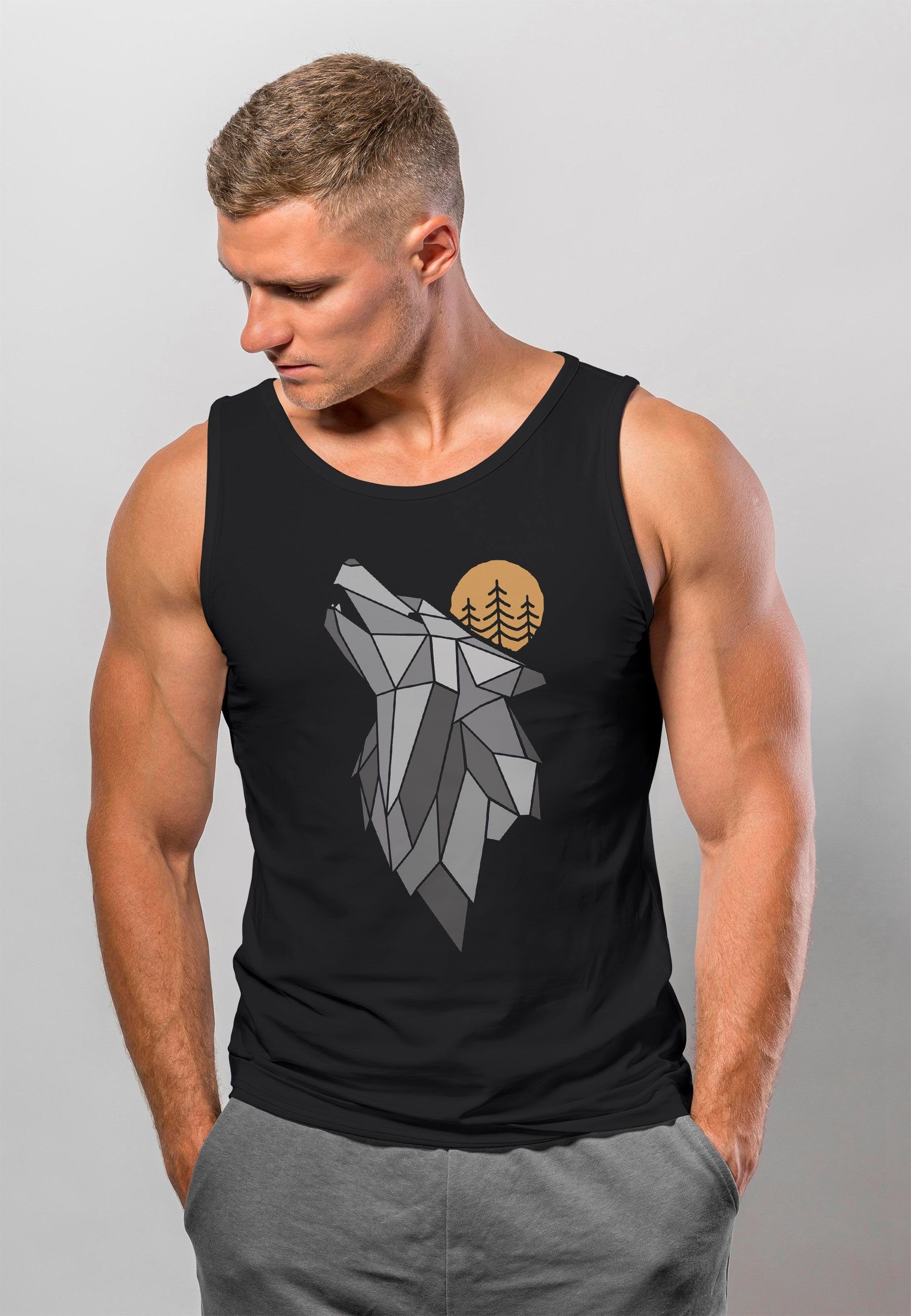 Neverless Tanktop Herren Tank-Top Wolf Print günstig online kaufen