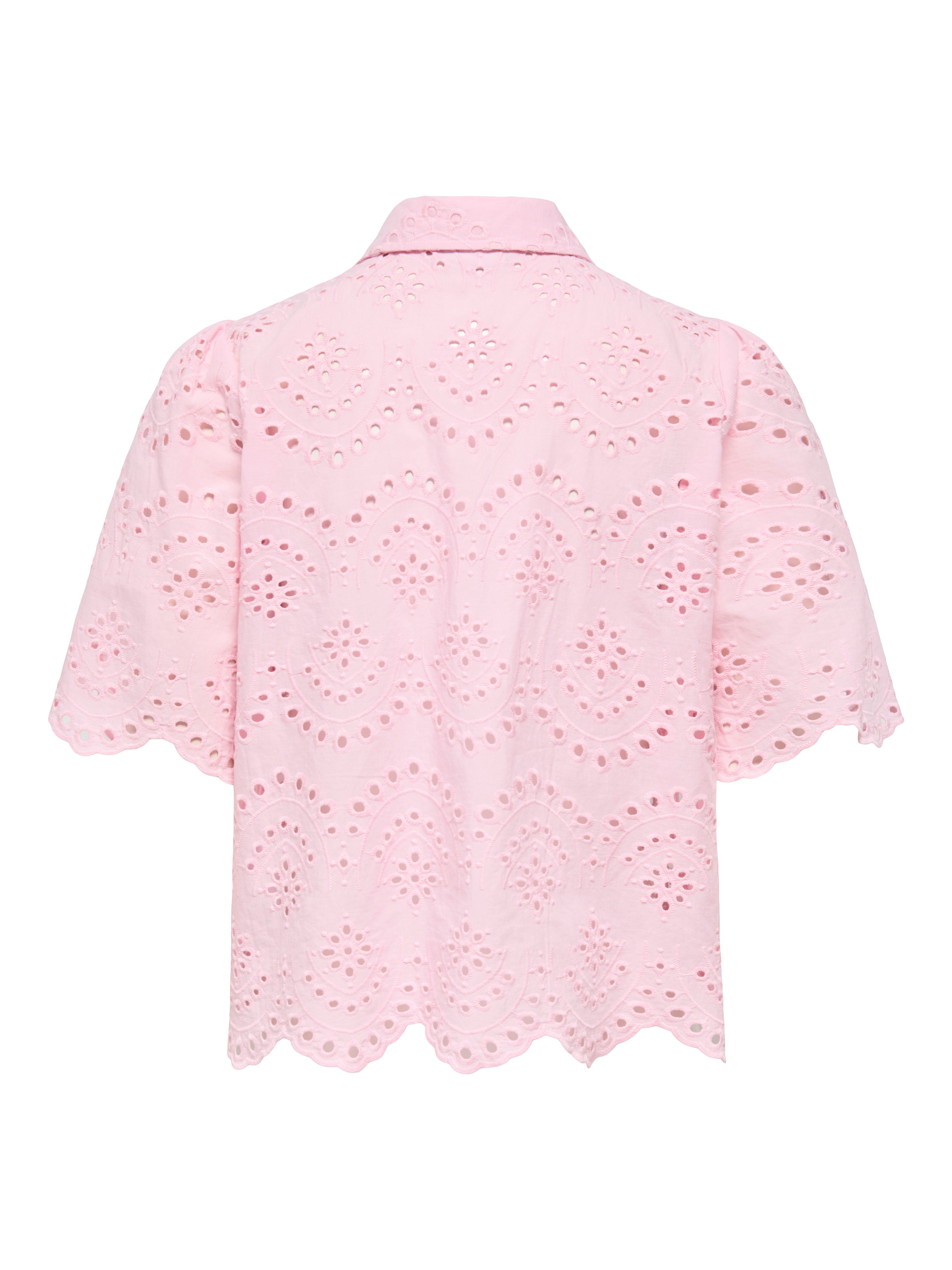 ONLY Spitzenbluse ONLVALAIS S/S SHIRT WVN NOOS Baumwolle, loose fit
