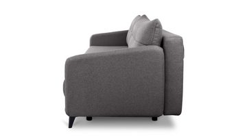 Siblo 3-Sitzer Marius, Modernes Sofa mit Bettkasten, Sofa mit Schlaffunktion