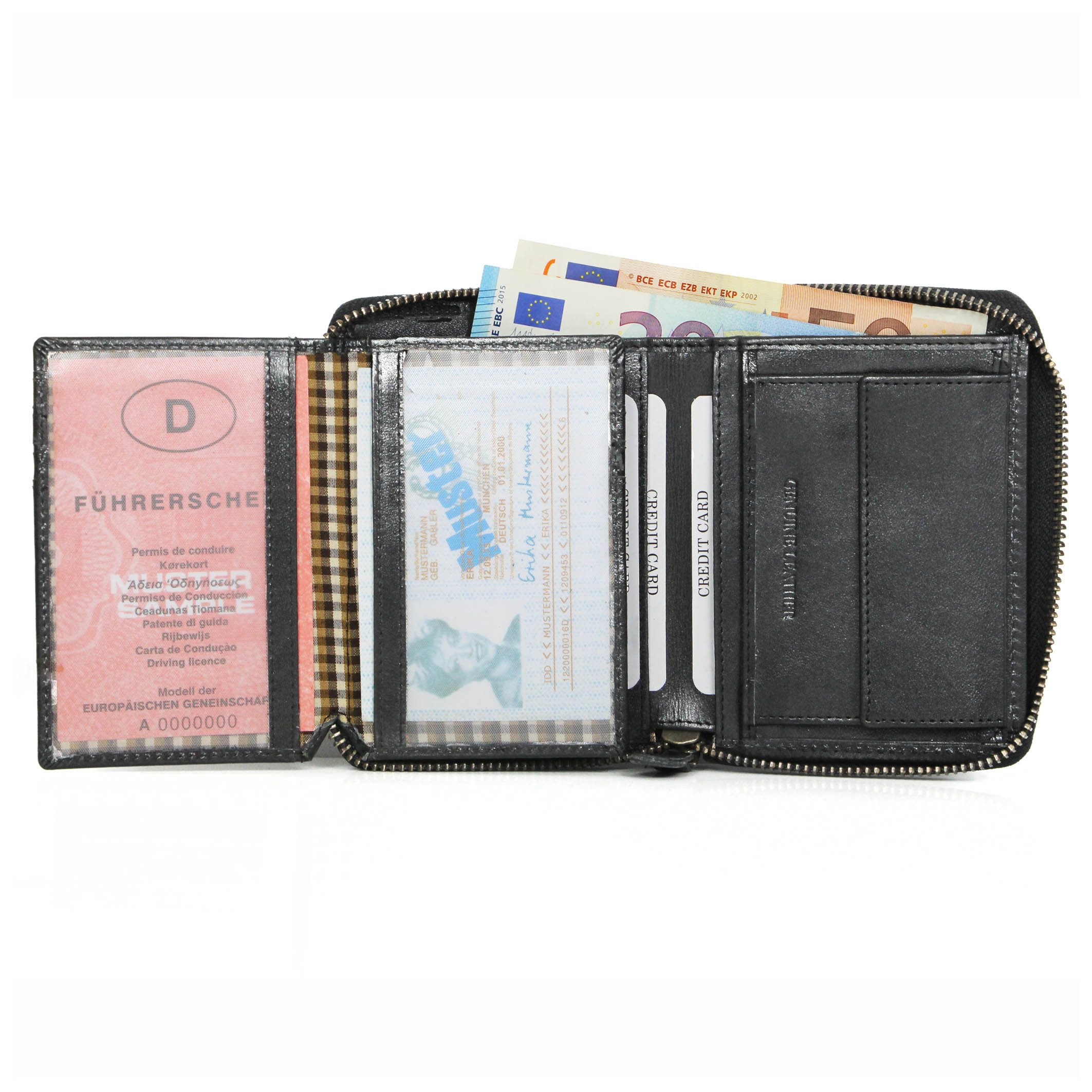 ALMADIH Brieftasche Leder P2H-RV Portemonnaie RFID-Schutz Hochformat günstig online kaufen