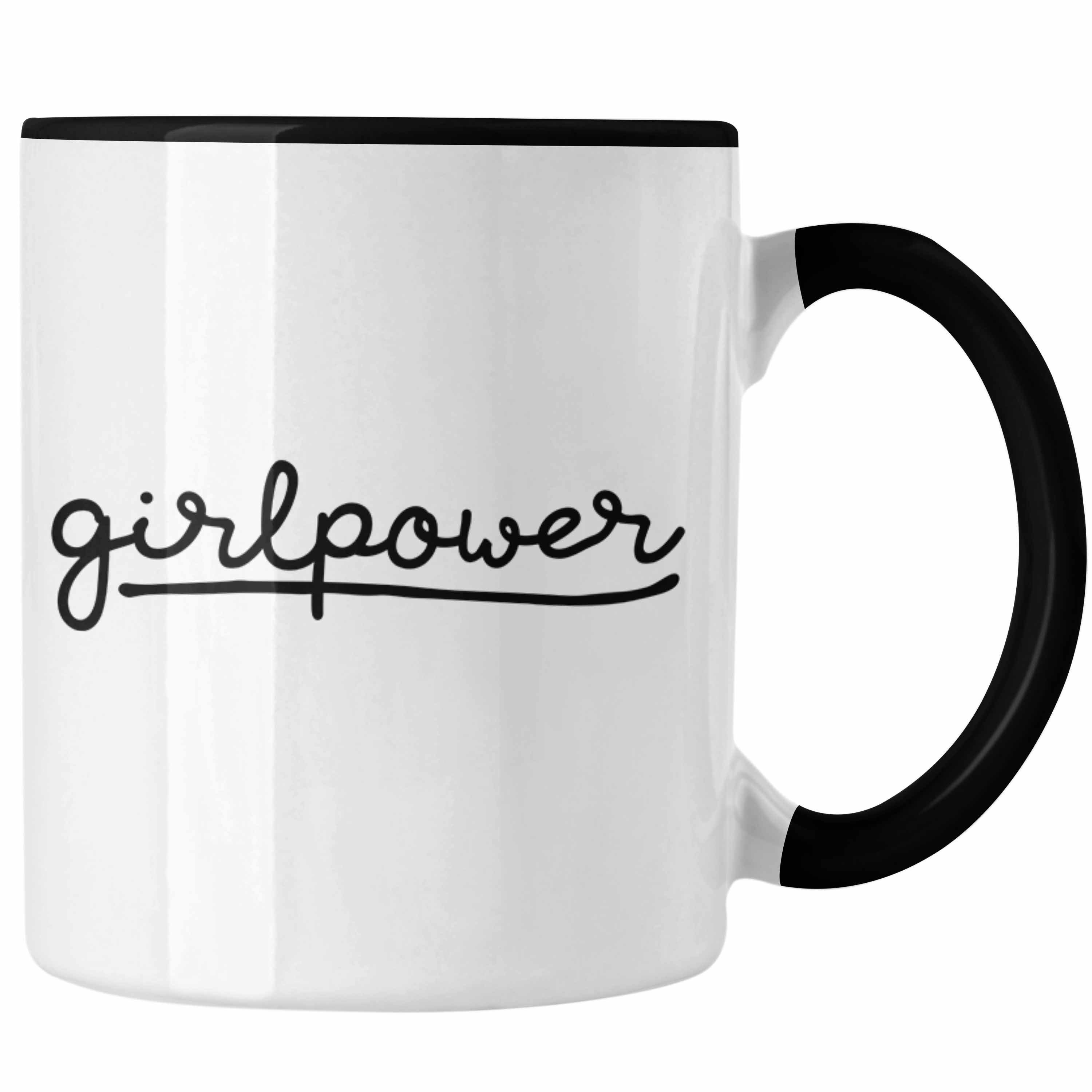 Trendation Tasse Trendation - Girlpower Tasse für Frauen Mädchen Geschenk Kaffeetasse Schwarz