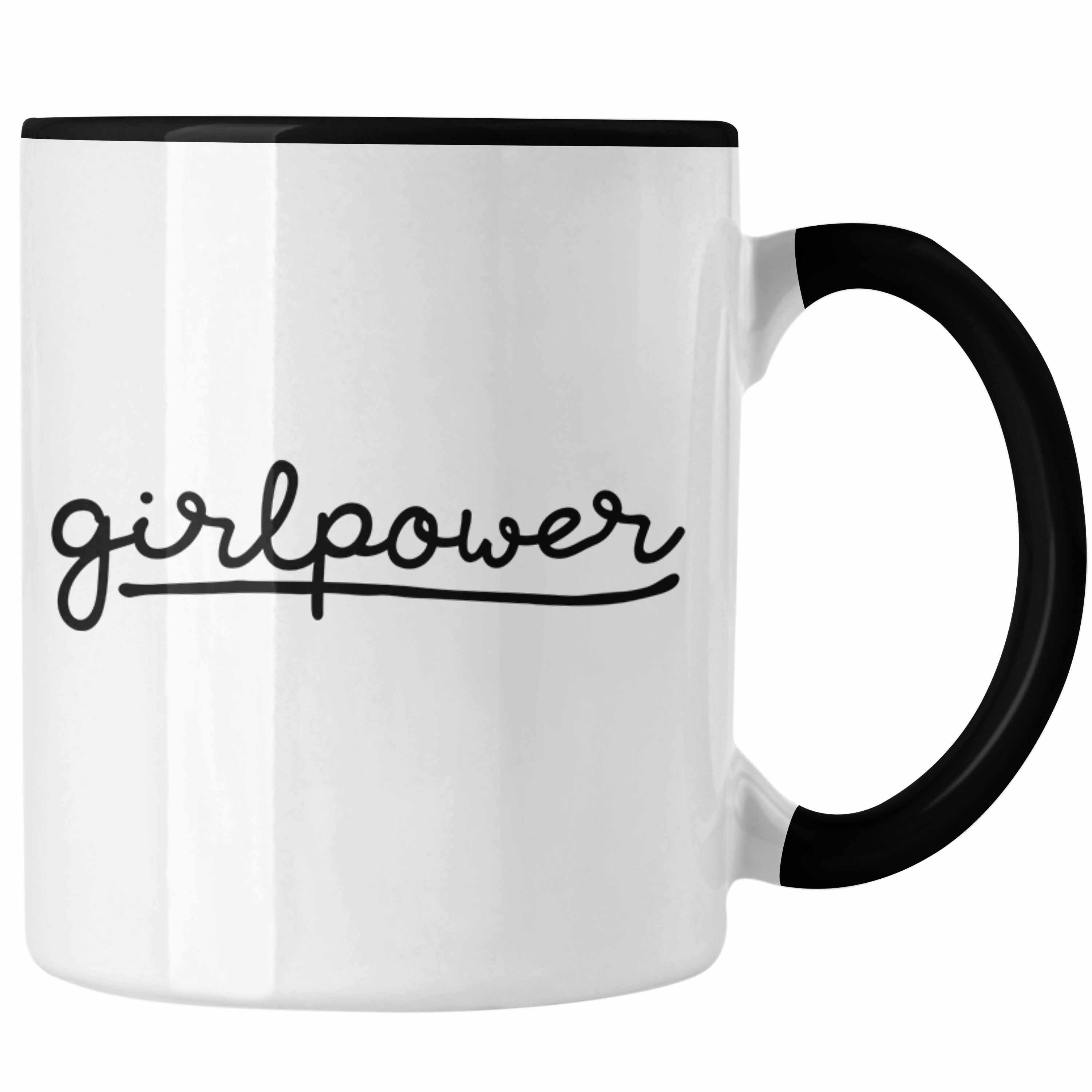 Trendation Mädchen für Schwarz Frauen Geschenk Kaffeetasse - Trendation Tasse Girlpower Tasse