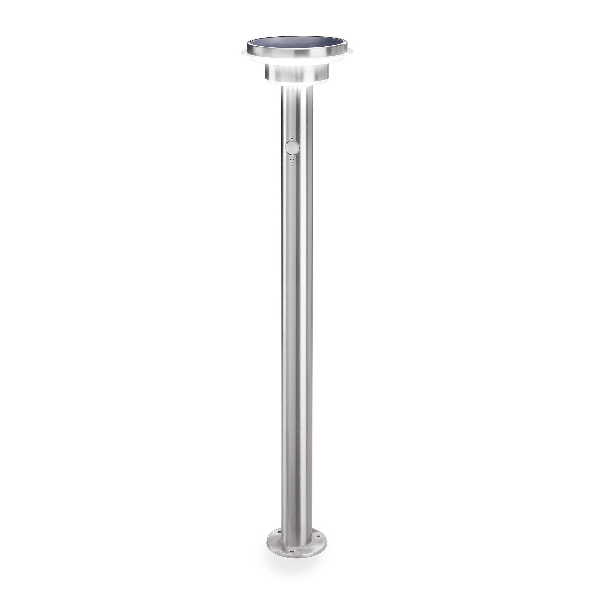 esotec LED Gartenleuchte Solar PIR Standleuchte Tini, H=85cm, 40 LEDs, Edelstahl, außen 102897, Bewegungssensor, 3 unterschiedliche Betriebsmodi, automatisches Einschalten bei Dämmerung, LED fest integriert, tageslichtweiß