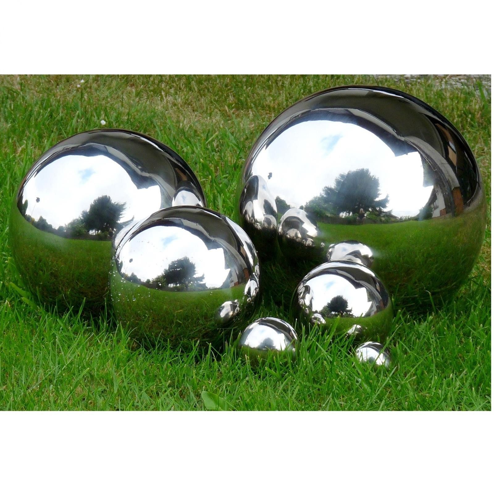 Geschenkestadl Dekoobjekt Dekokugel silber Teichkugel Rosenkugel Edelstahl günstig online kaufen