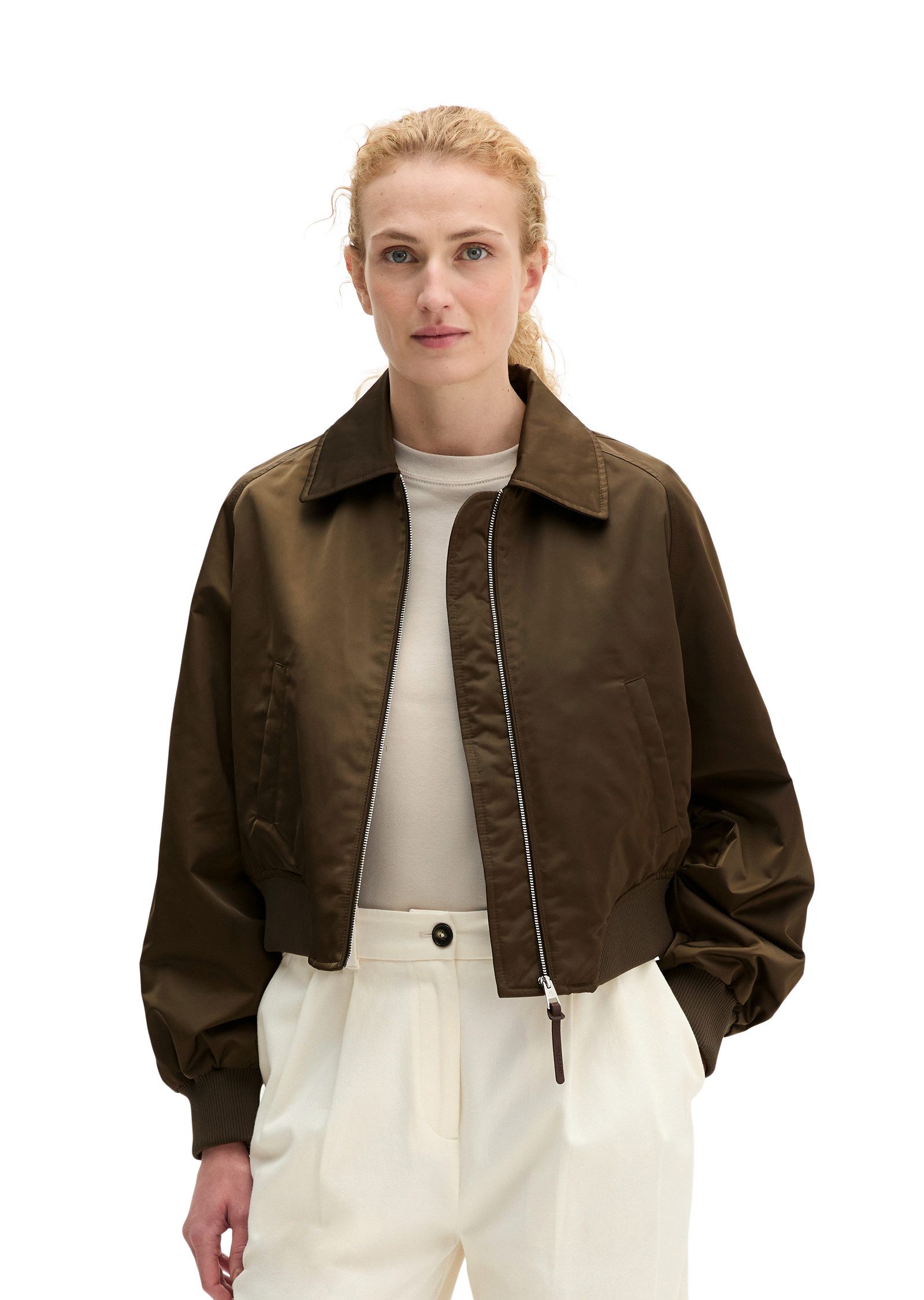 Marc O'Polo Blouson im Aviator-Stil regular aus recyceltem Shiny-Polyester-Twill
