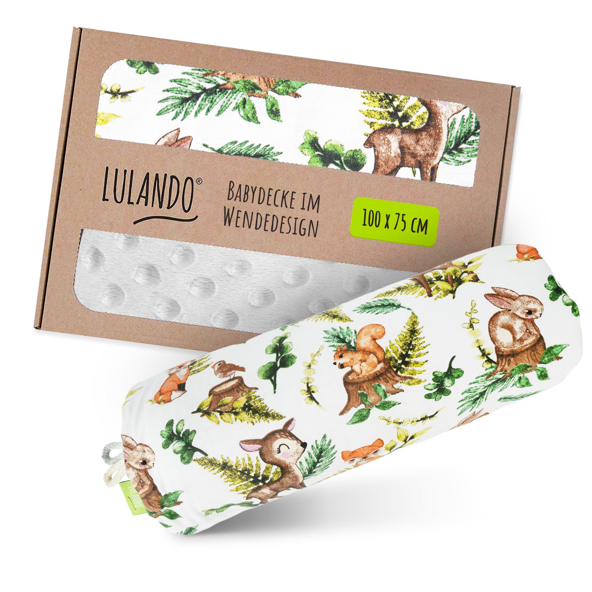 Babydecke LULANDO 100x75 cm flauschige Kuscheldecke für Neugeborene, Lulando, antiallergisch, pflegeleicht, 100% Baumwolle