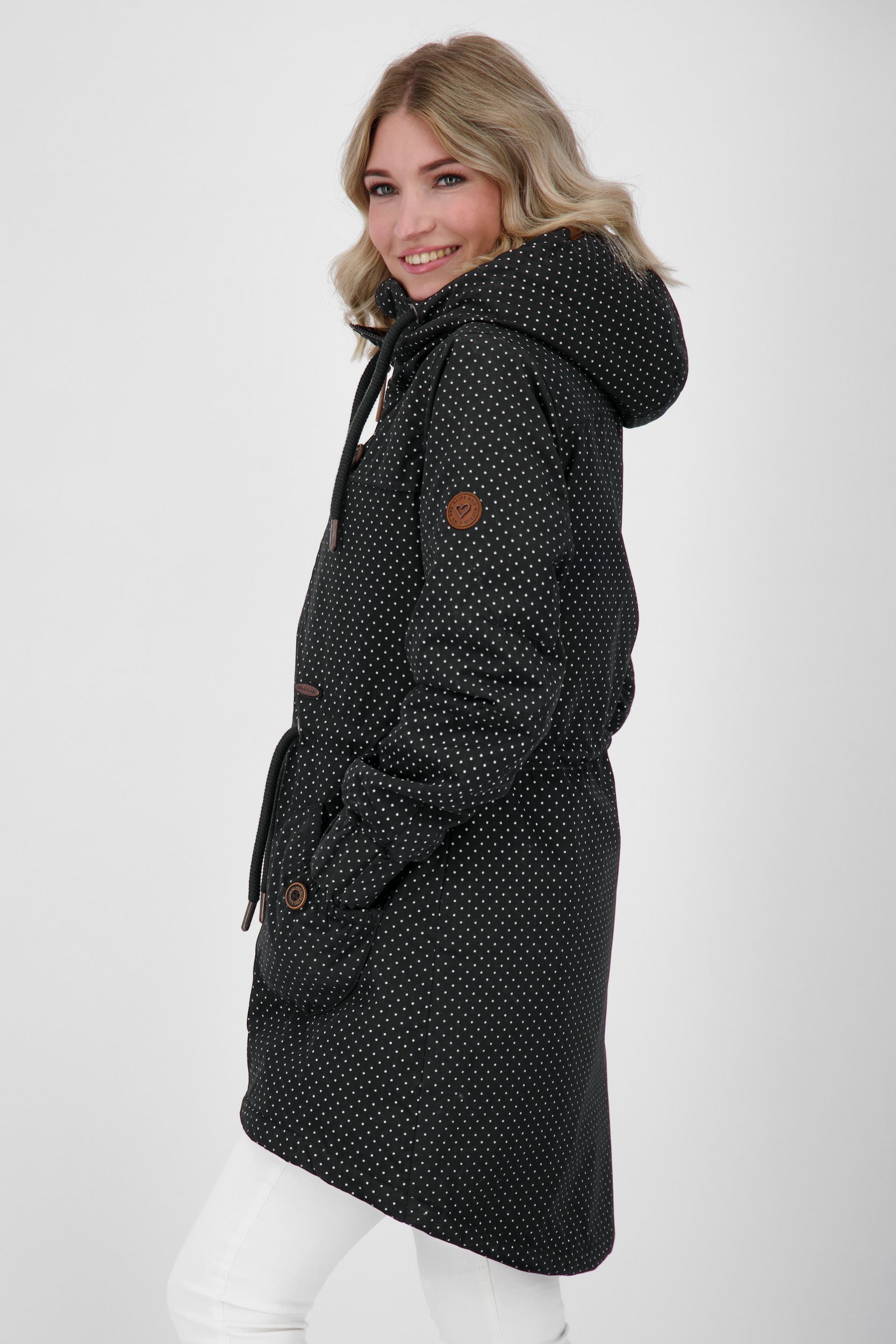 Alife & Kickin Parka CHARLOTTE AK COAT CS Longjacket, Mantel Mit praktischem 2-Wege-Reißverschluss und Kordelzug an der Taille – Bild 4 von 5