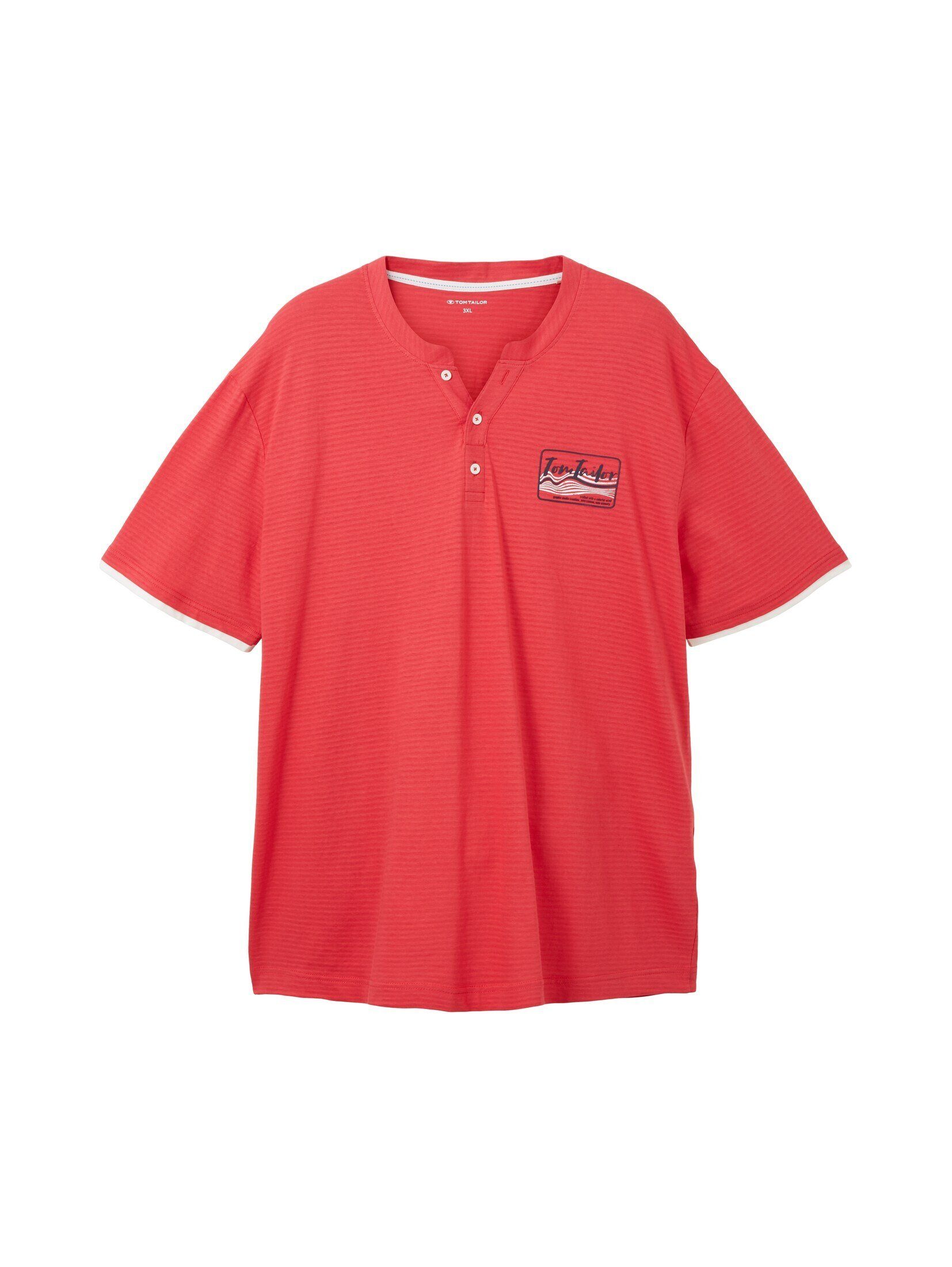 PLUS T-Shirt soft red Gestreiftes berry T-Shirt TAILOR - TOM Plus