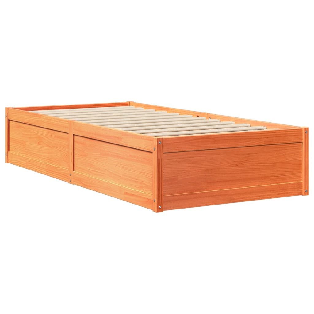 vidaXL Bett Massivholzbett ohne Matratze Wachsbraun günstig online kaufen