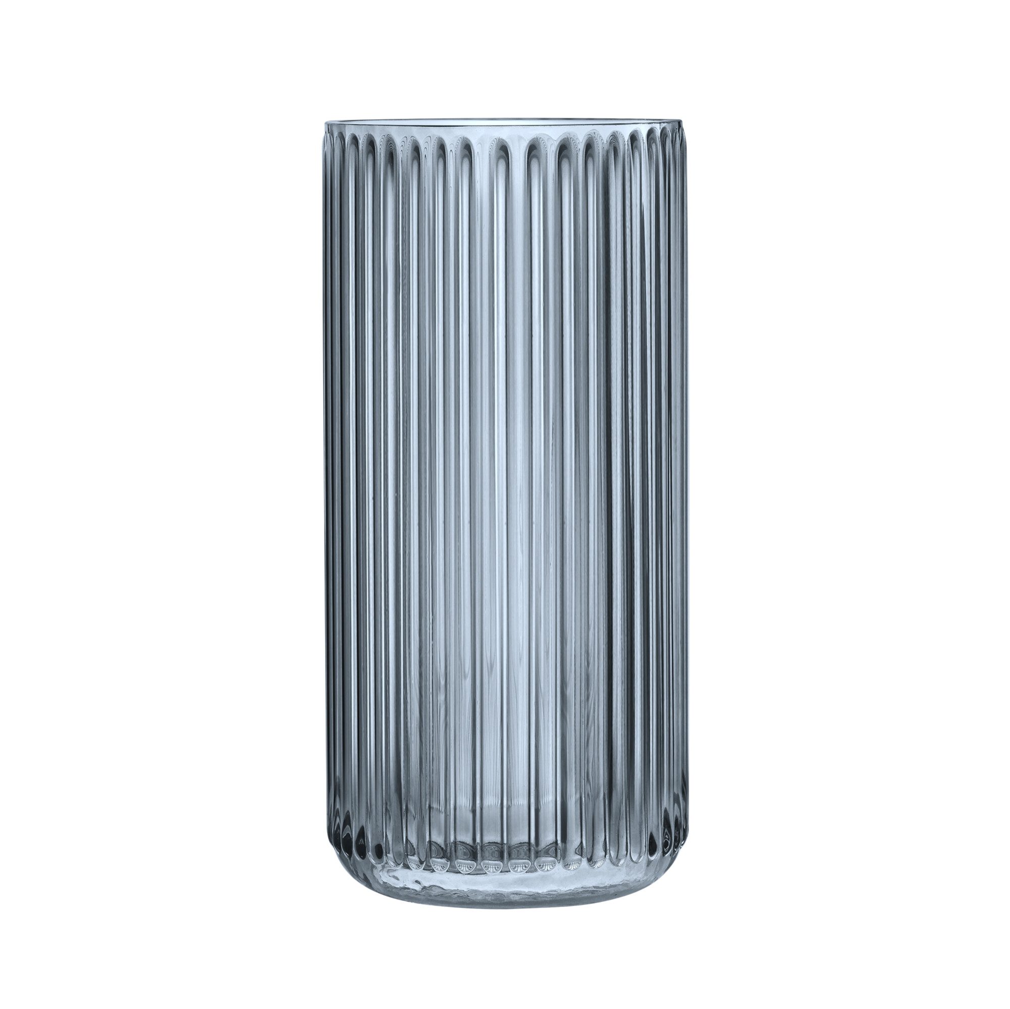 Navaris Dekovase Glasvase geriffelt groß 25cm Höhe Ø 11,5cm - Blumenvase Gl günstig online kaufen