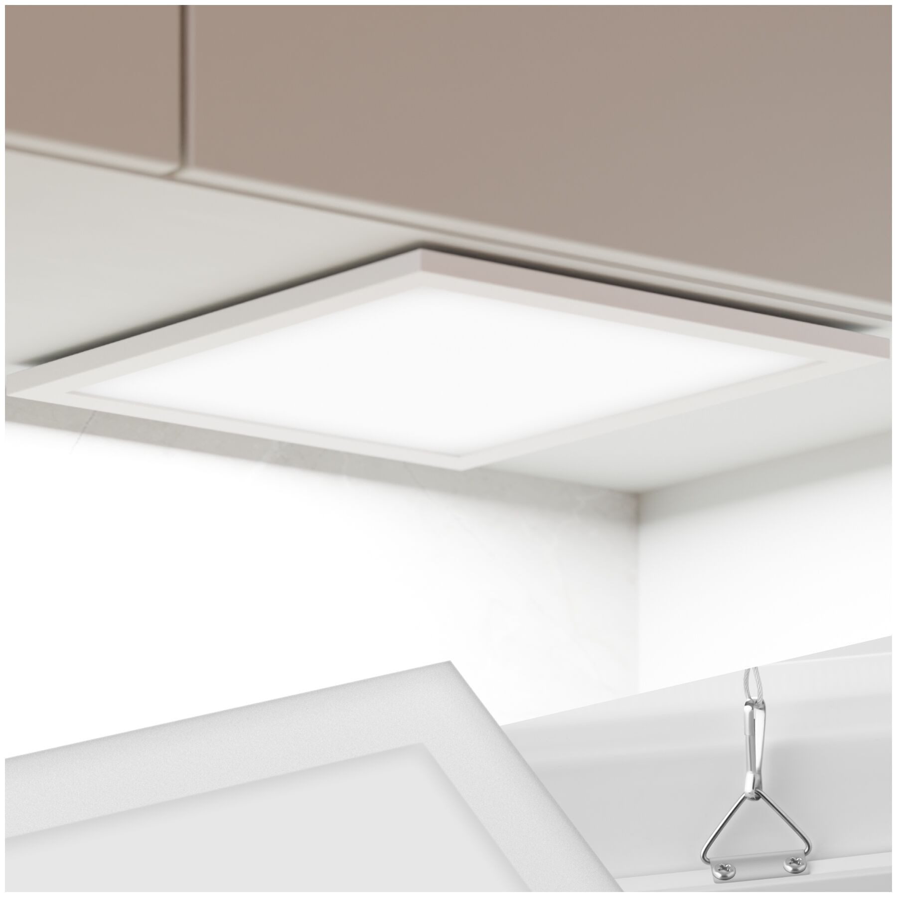 tectake Deckenleuchten LED Panel ultraflach, warmweiß, blendfrei, vielseitig, pulverbeschichteter Stahl, rechteckiges Design, inkl. Montageanleitung