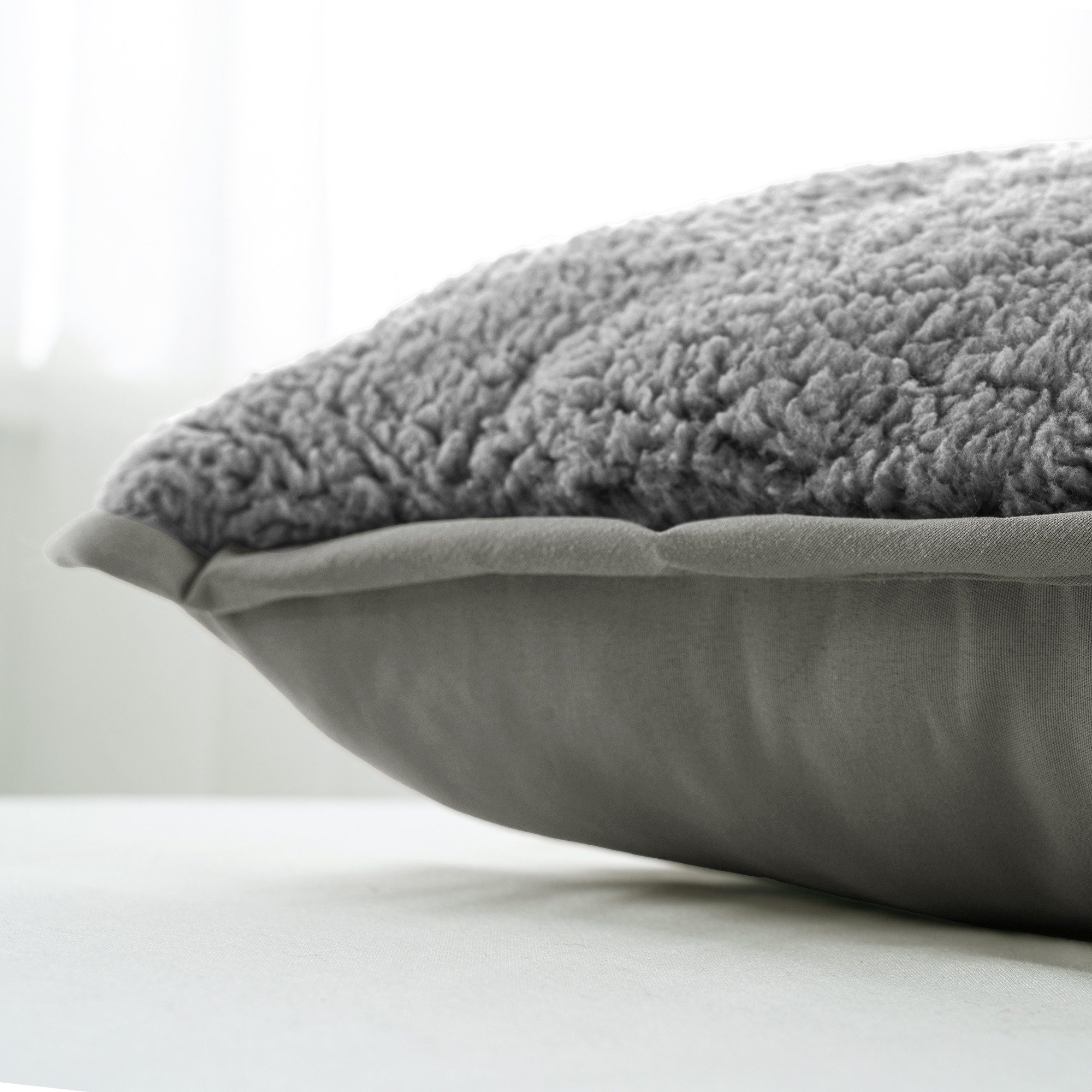 my home Microfaserkissen Elvia, Teddy Plüsch günstig online kaufen