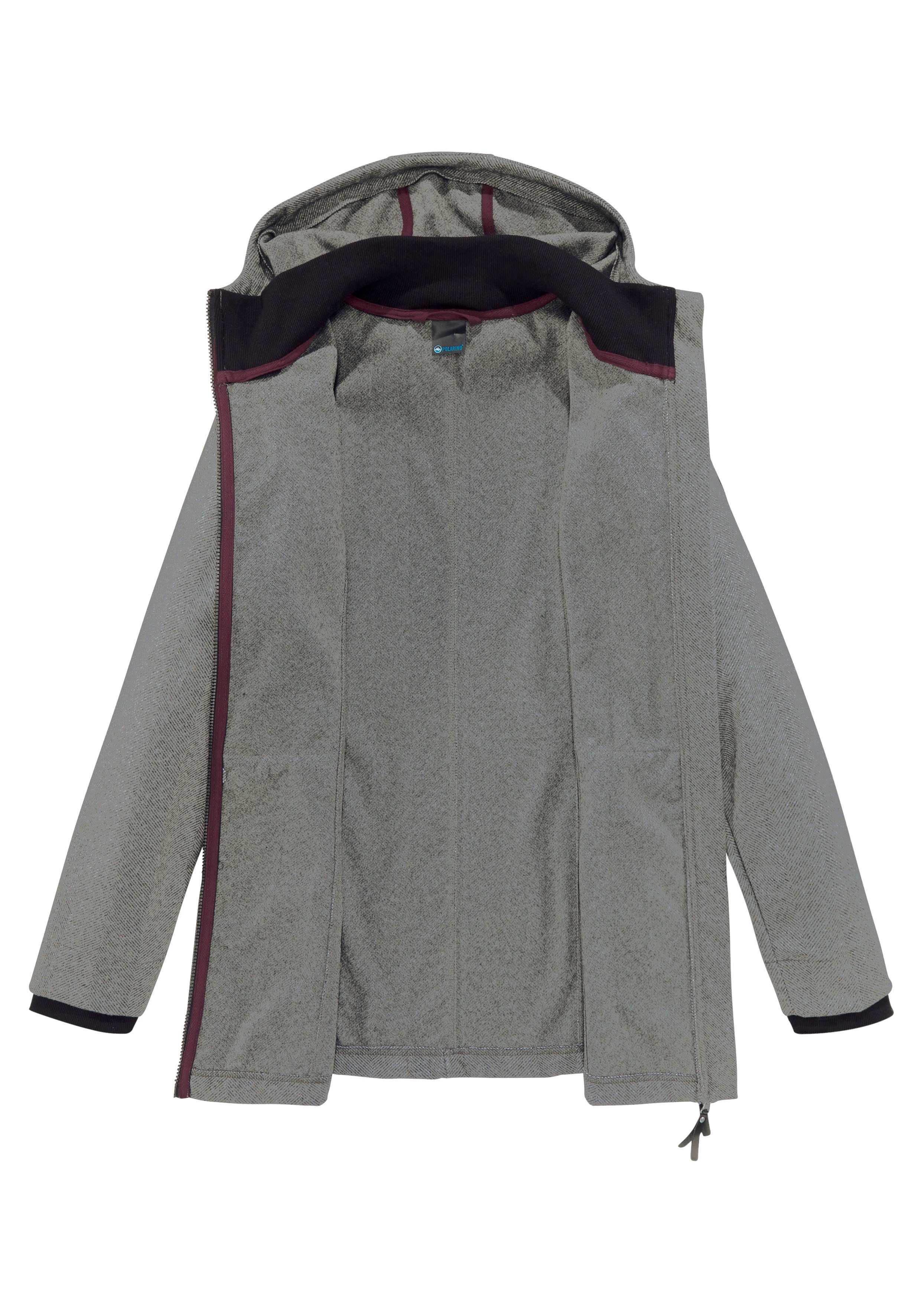 Polarino Outdoorjacke aus weichem Fischgrätmaterial