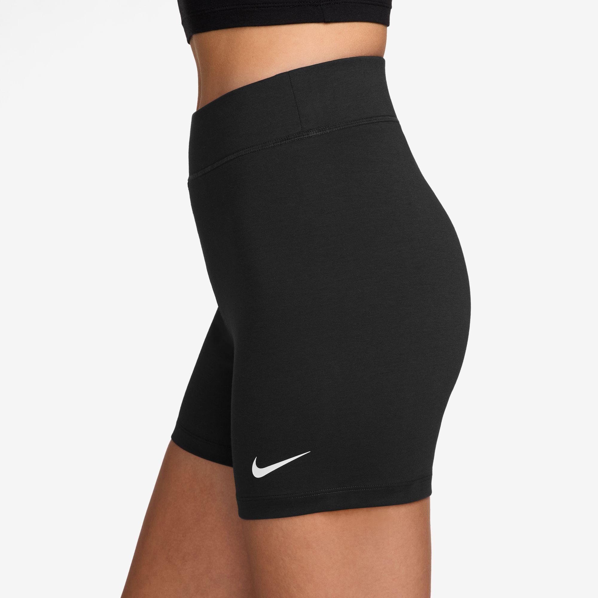 Nike Sportswear Leggings Nike Sportswear Classic Women's High-Waisted 5" Biker Shorts 5-Zoll-Länge, aus Baumwolle, Polyester und Elasthan