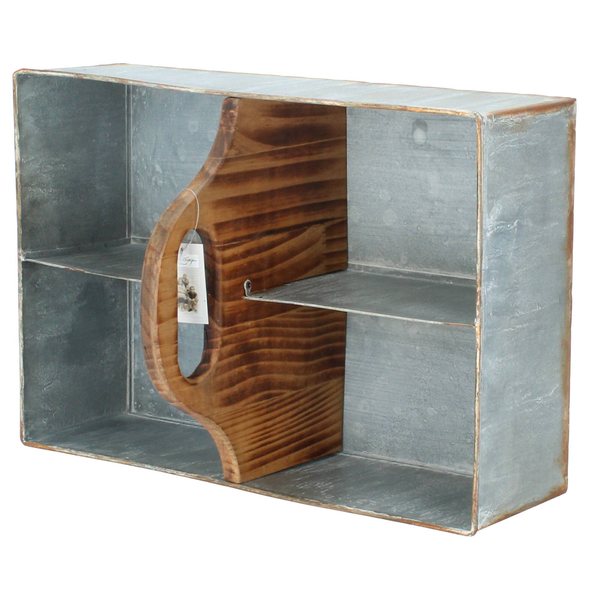 Chic Antique Blumentopf mit 4 Fächer und Griff 41,5x39x22 cm antique zink