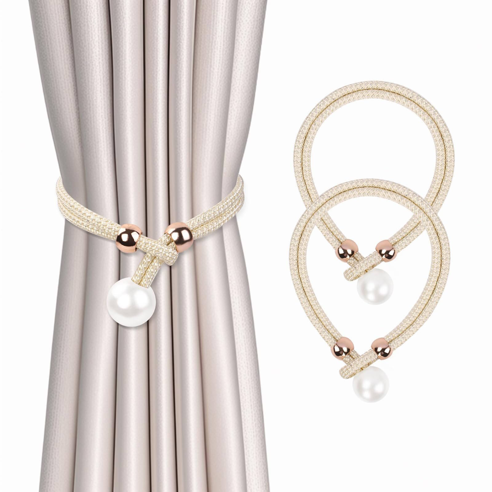 Coonoor Raffhalter Raffhalter Vorhang Raffhalte(Set, 2-tlg), Perle Seil Sch günstig online kaufen