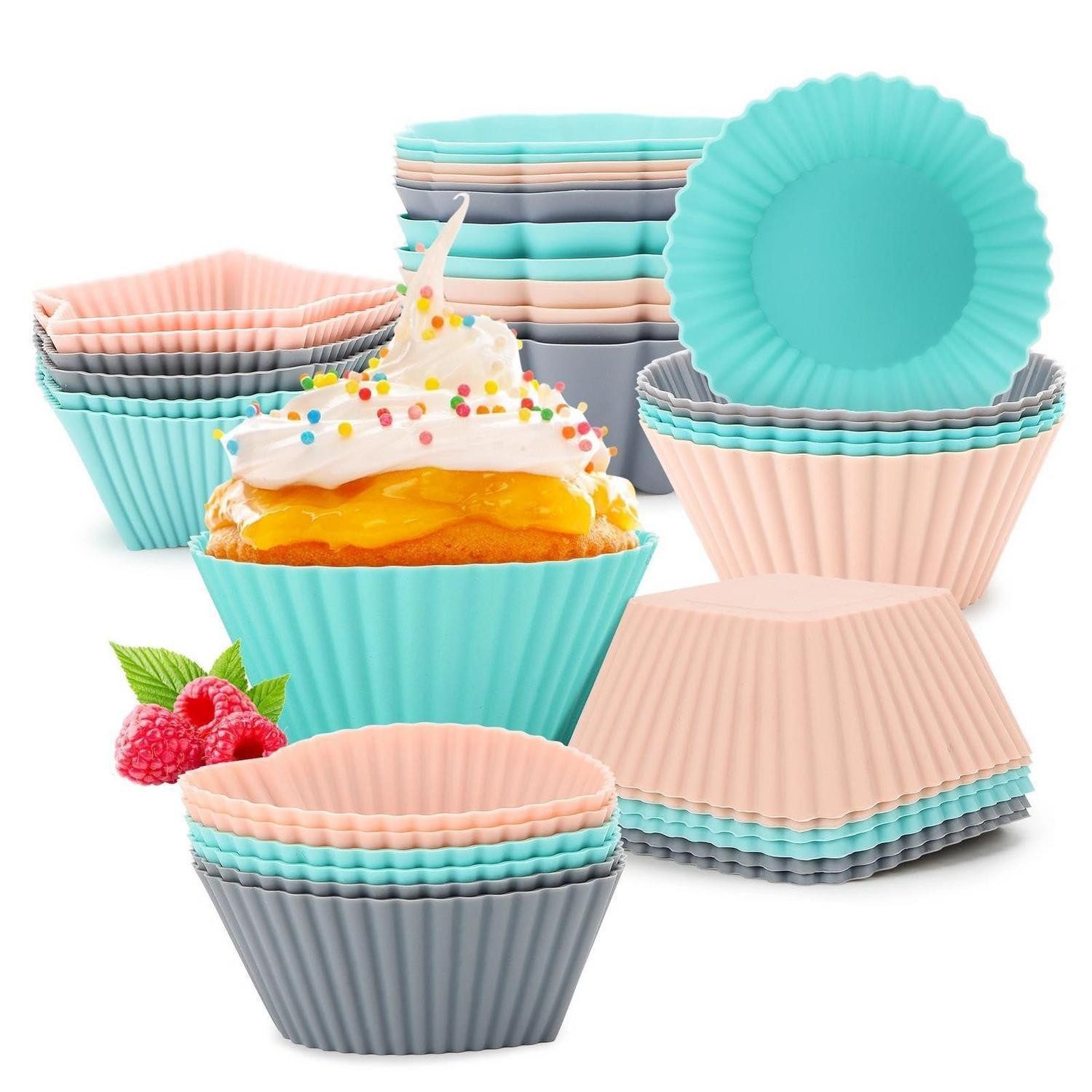 LuxusKollektion Muffinform Muffin Backform Silikon 36 Stk., Vielfalt, (36-tlg)