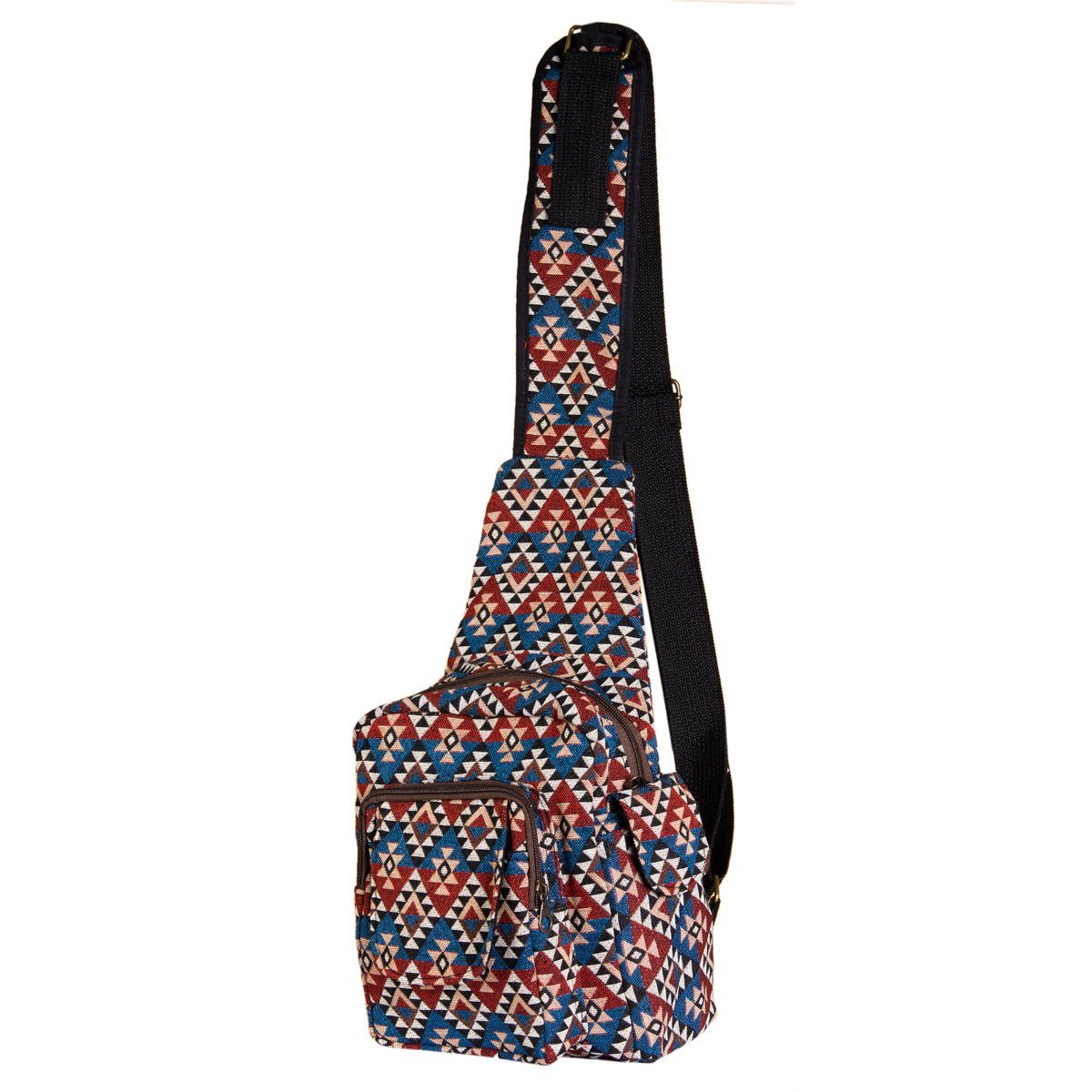 PANASIAM Umhängetasche Schultertasche Webdesign auch wie ein kleiner Rucksack auf einer, Schulter tragbar aus fester Baumwolle kleine Handtasche Freizeittasche WOV10
