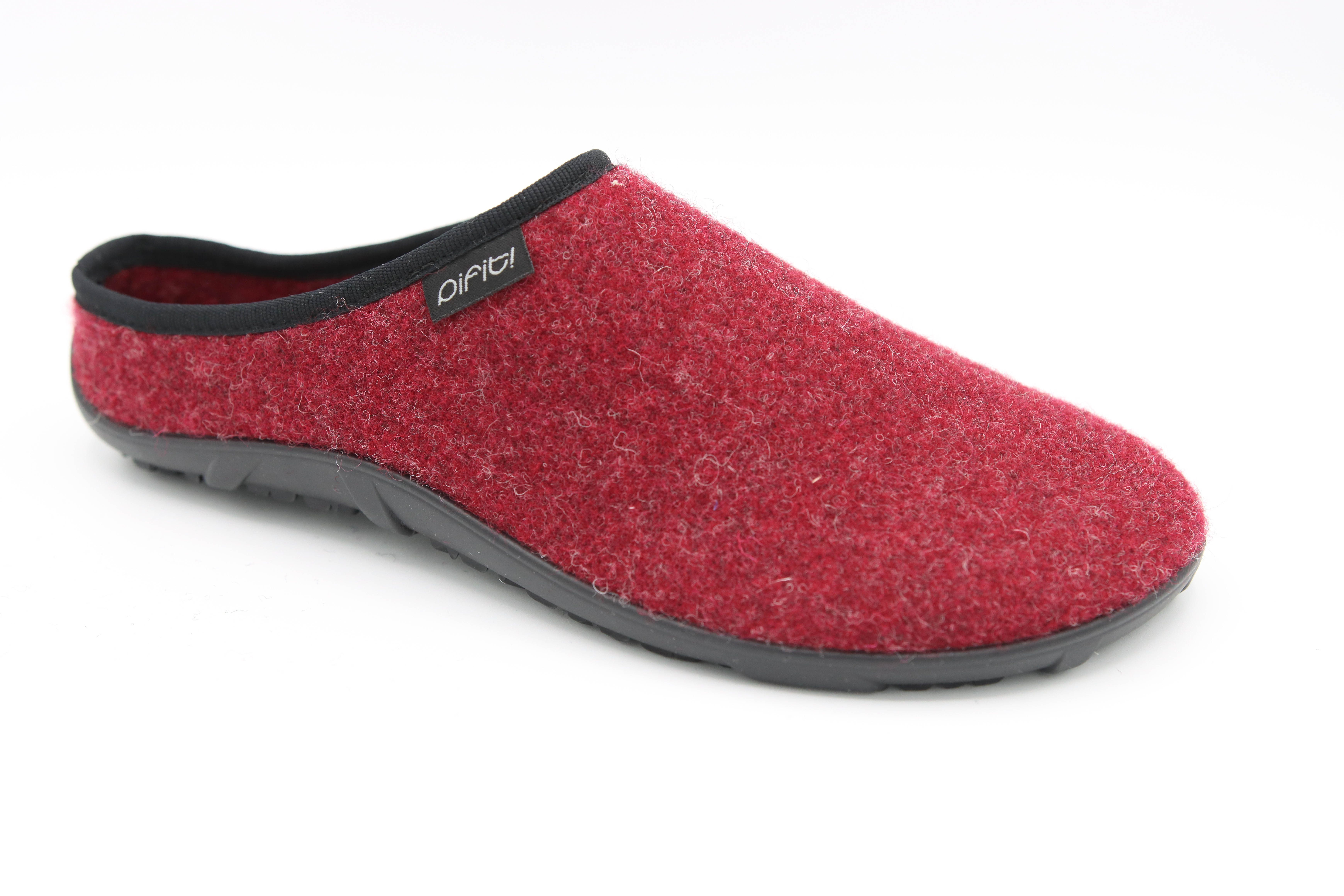 pifit! Pantoffel "homey" mit Barfußgefühl, 32100-2, kirschrot Barfußschuh