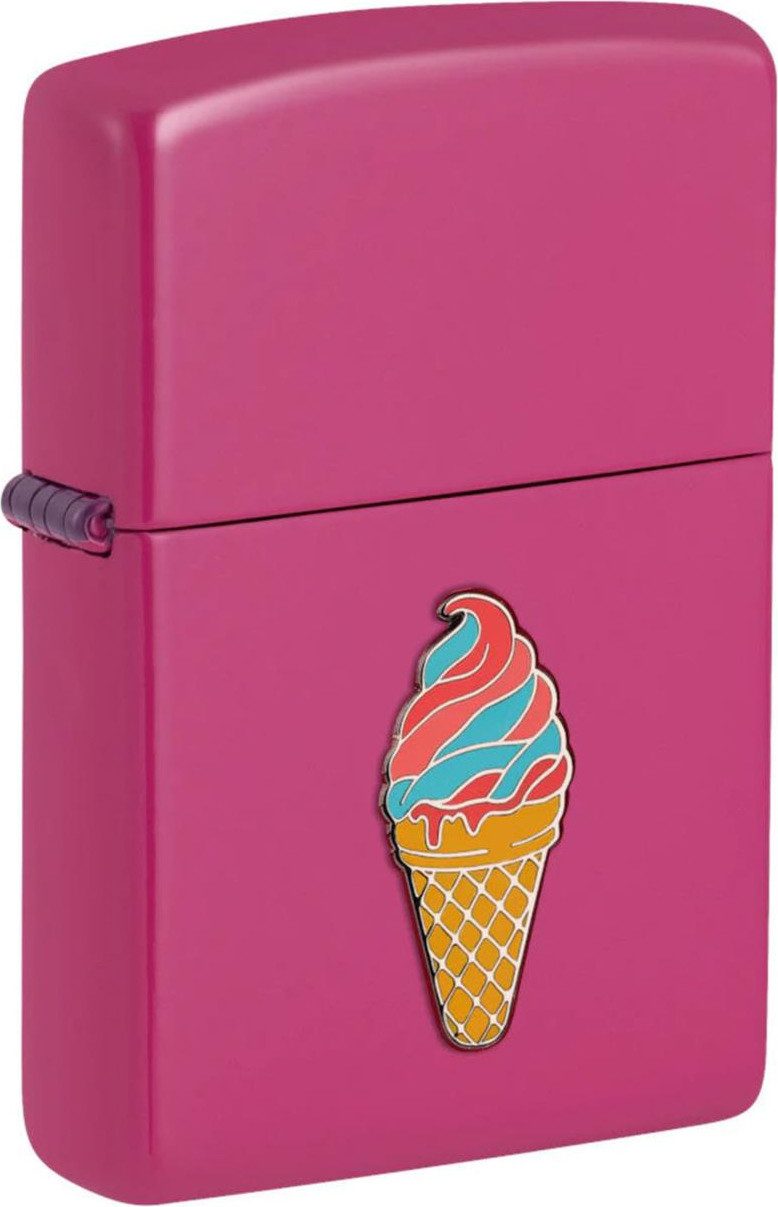 Zippo Feuerzeug Zippo Benzinfeuerzeug "Ice Cream Emblem" Frequency Rosa (1-St)